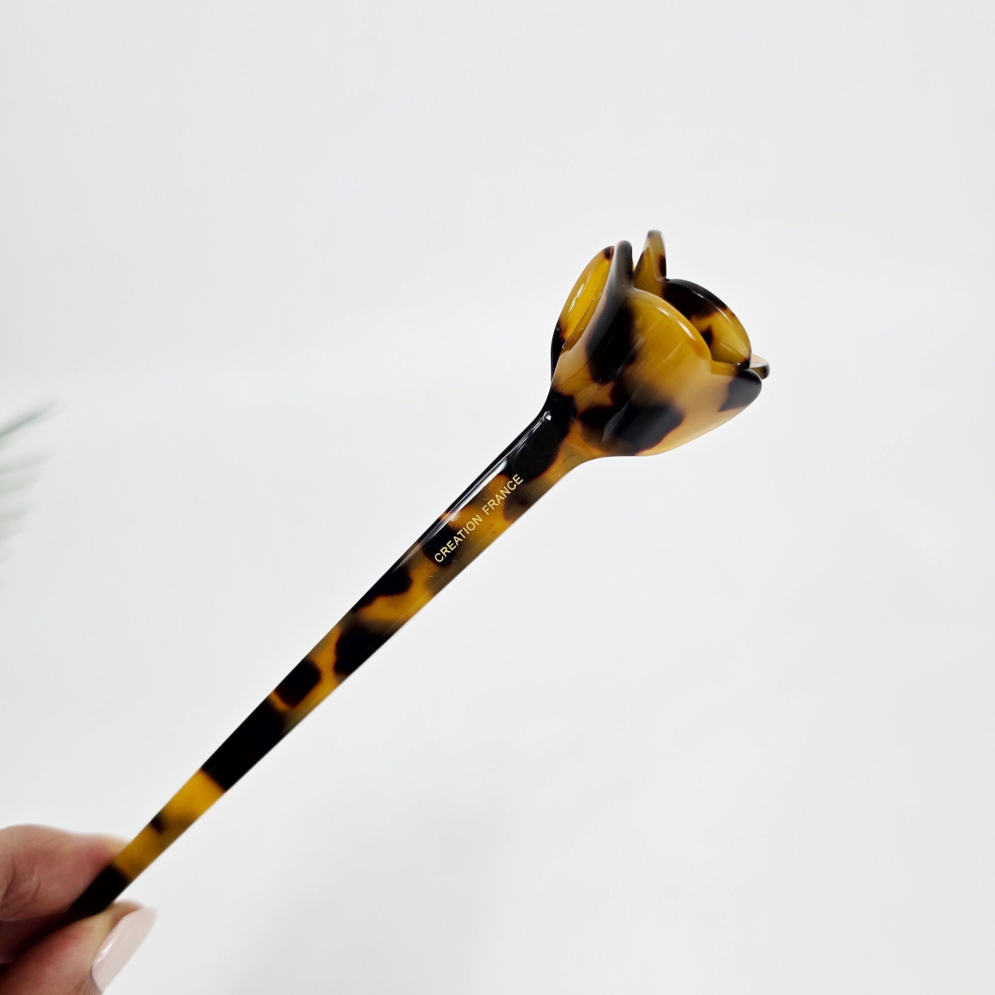 Blooming Rose Updo Hair Stick (6.5 Inch) / Vintage French Hair Pin / Hair Fork for Thick Hair