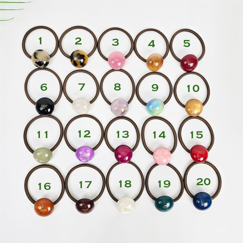 Semi-Circle Round Ponytail Hair Tie (1.0 Inch) / Simple Cute Ponytail Holder / Hair Accessory for Woman / French Hair Tie