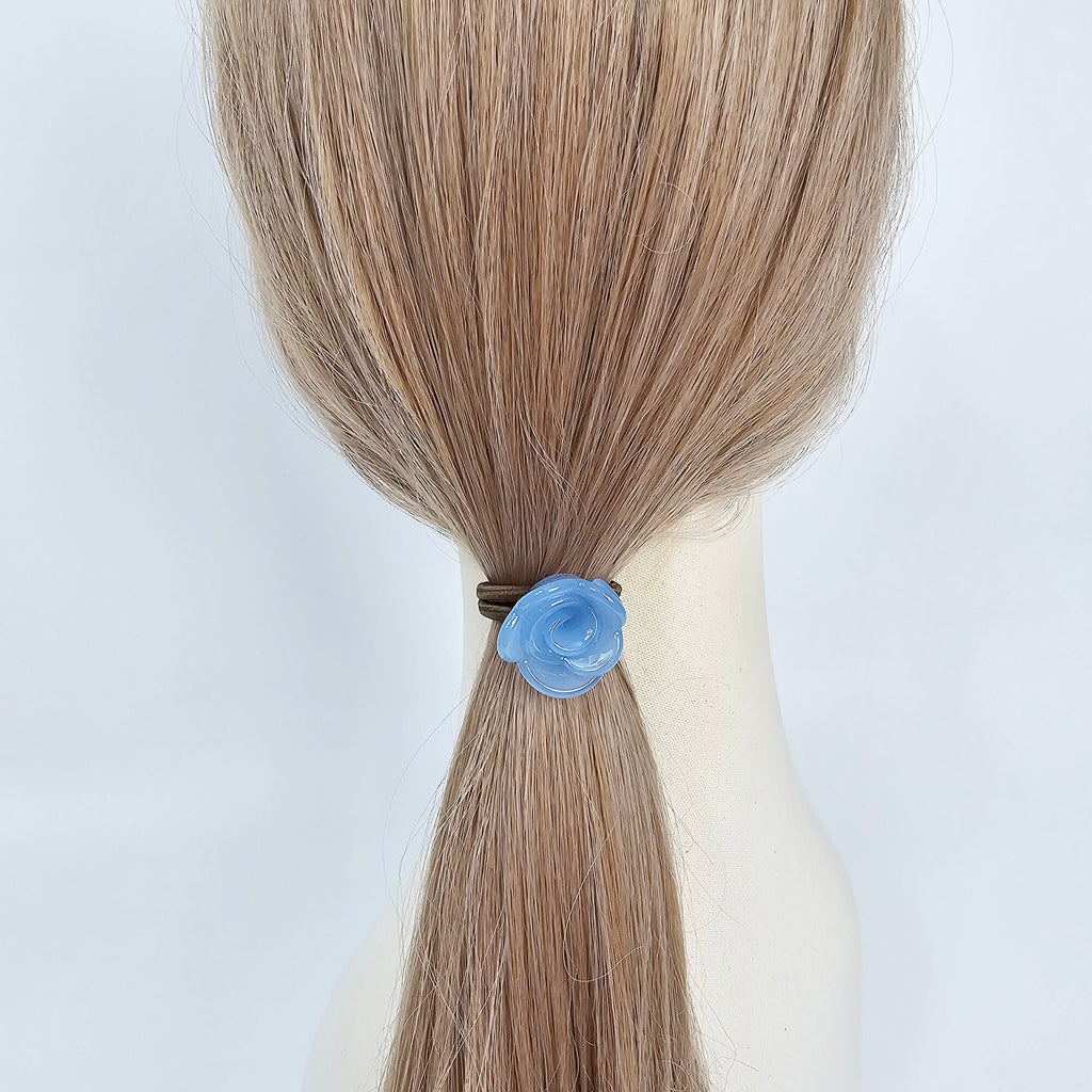 Leopard Blooming Rose Ponytail Hair Tie / Simple Cute Ponytail Holder / Hair Accessory for Woman / French Hair Tie
