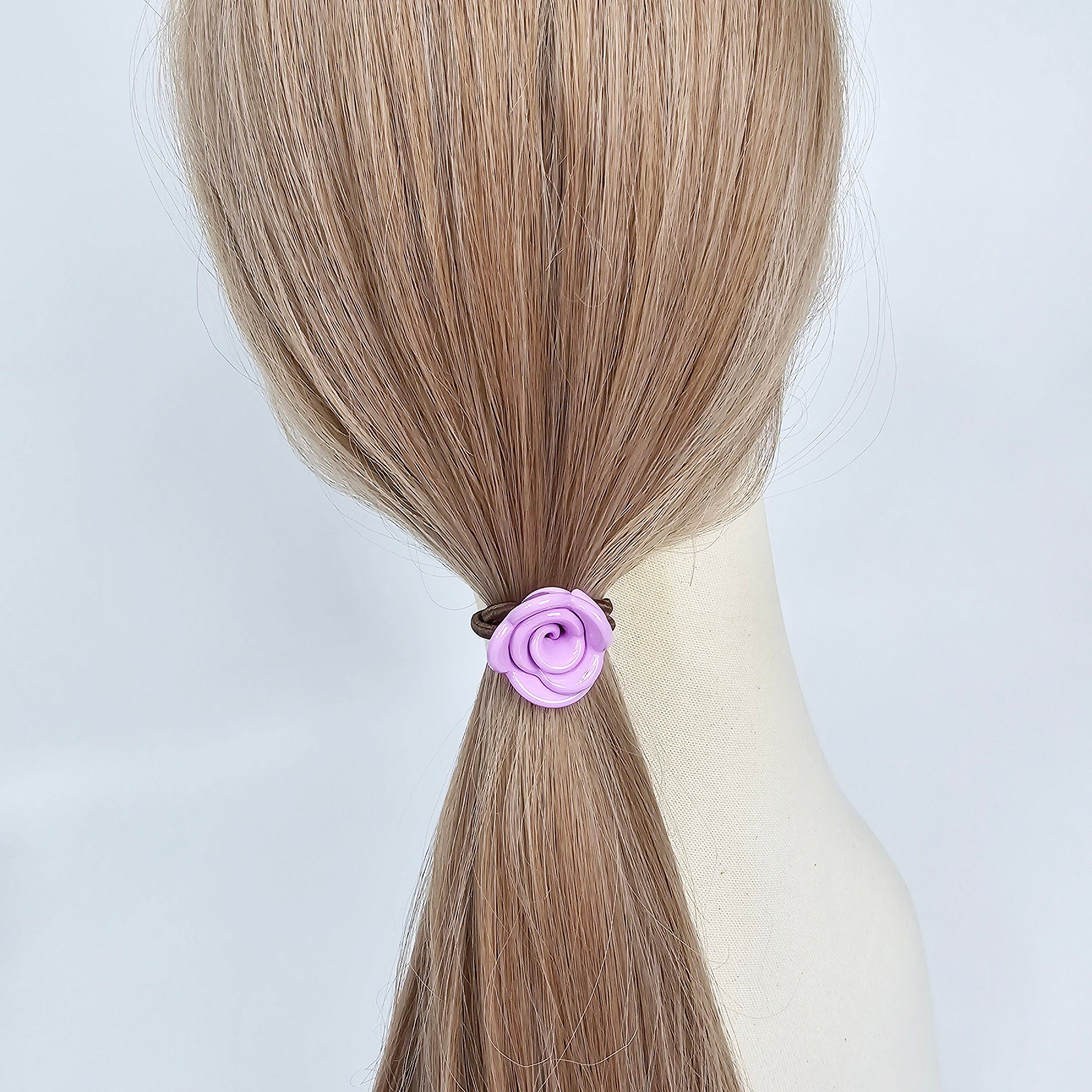 Leopard Blooming Rose Ponytail Hair Tie / Simple Cute Ponytail Holder / Hair Accessory for Woman / French Hair Tie