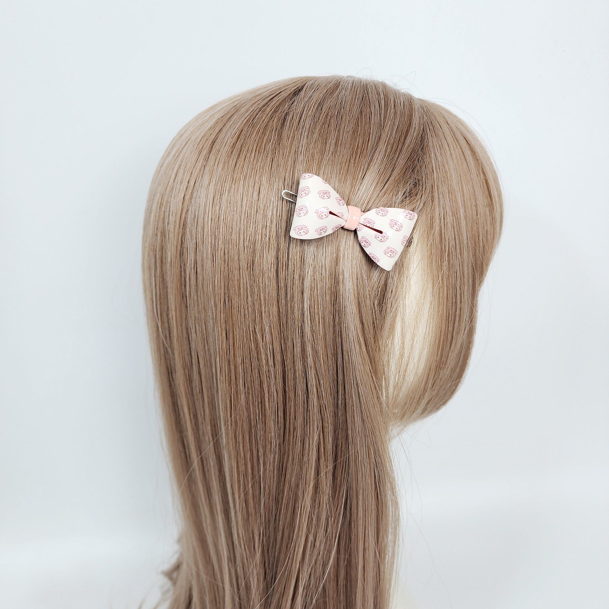 Luxurious Audrey Ribbon Snap Clip Bobby Pin (2.3 Inch) / Vintage French Hair Pin / Hair Accessory for Woman / Bow Barrette for Thin Hair