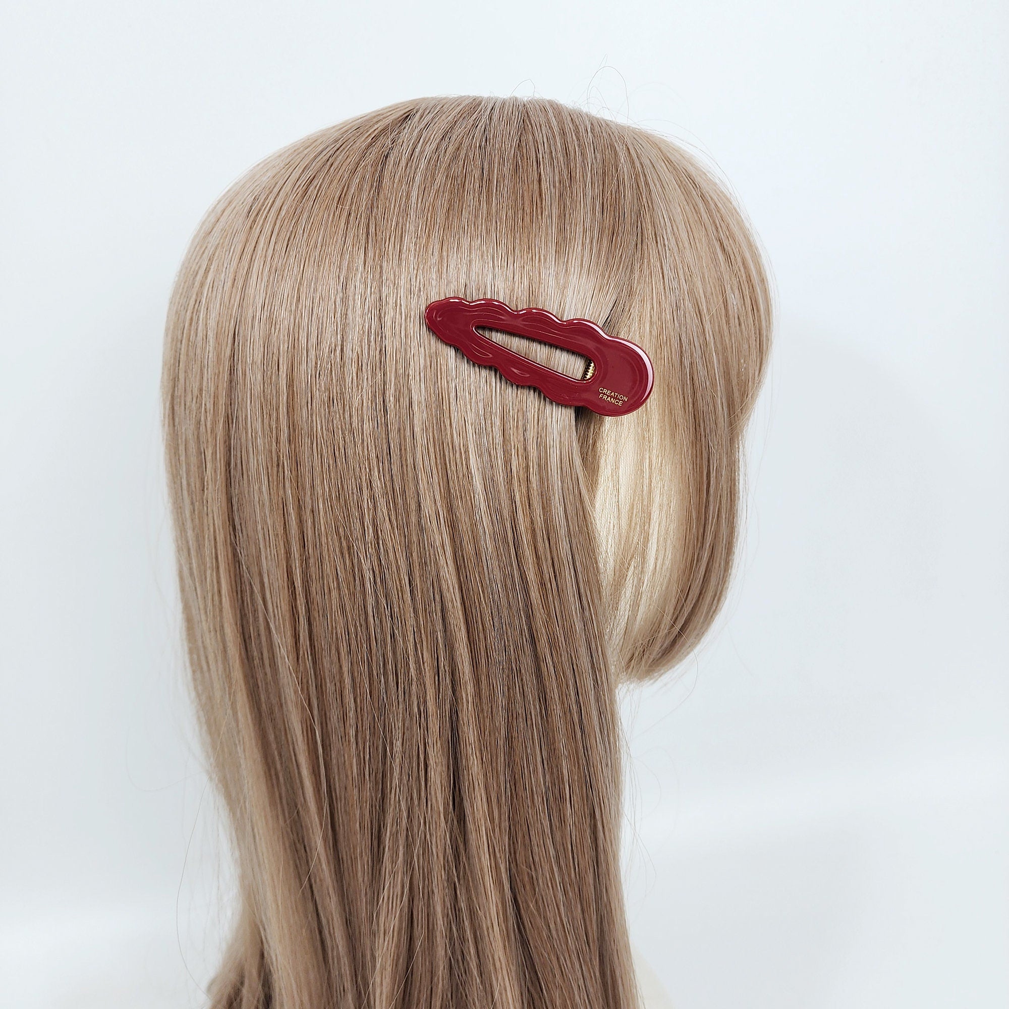 Triangle Round Frill Side Hair Clip (2.7 Inch) / Cute French Pin / Alligator Hair Clip for Woman
