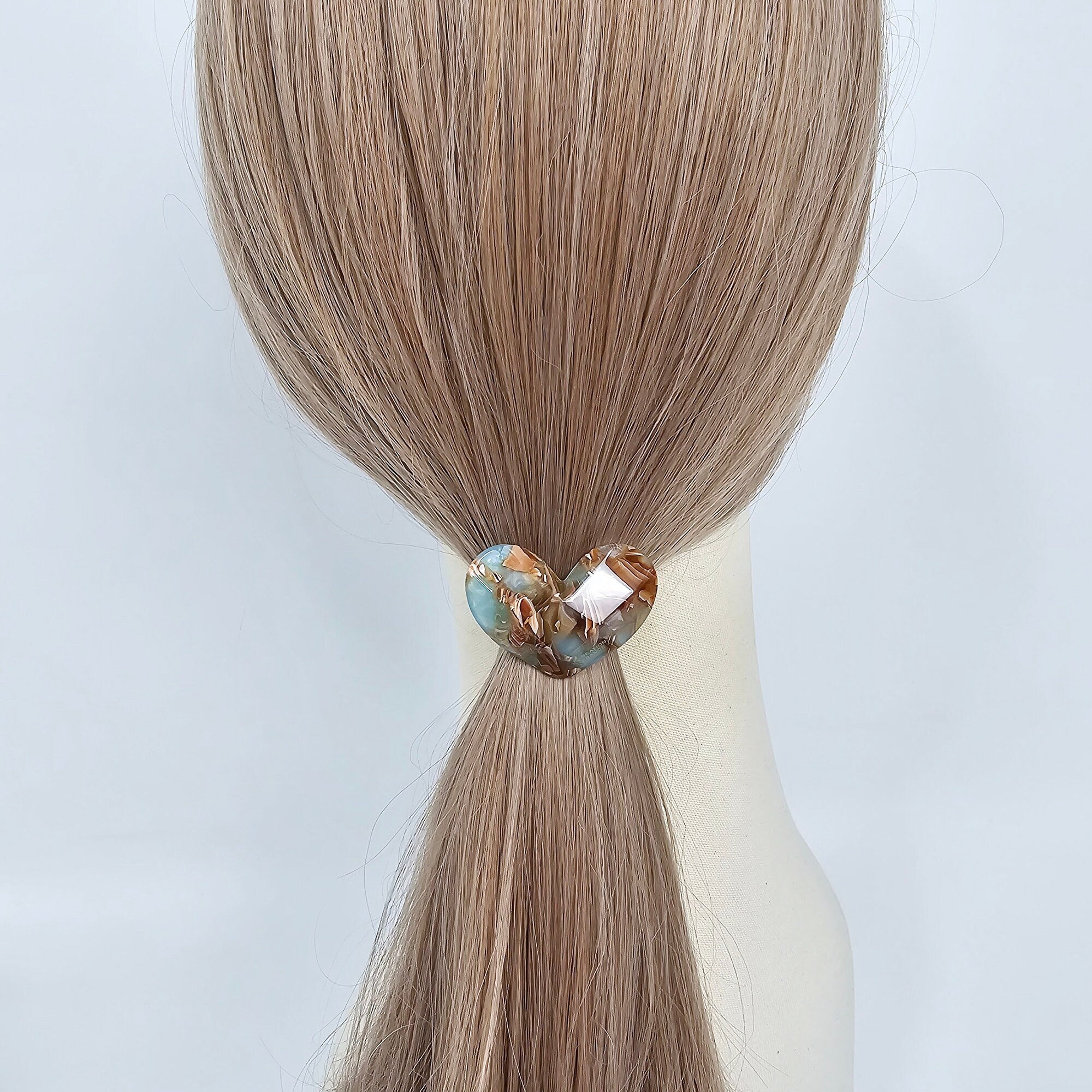 Cutting Heart Ponytail Hair Tie (1.7 Inch) / Simple Cute Ponytail Holder / Hair Accessory for Woman / French Hair Tie