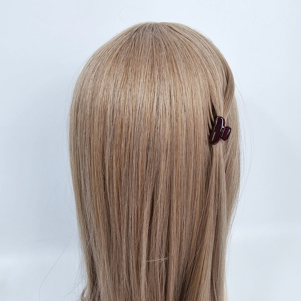 Luxurious Ultra Mini Round Square Point Hair Claw Clip (1.0 Inch) / Cute Tortoise Shell French Hair Pin / Small Hair Clips