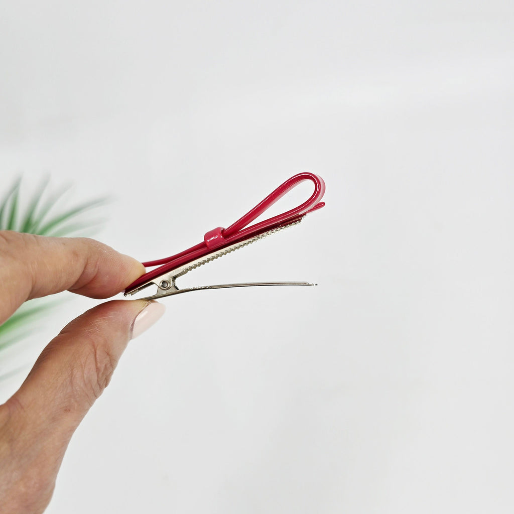 Luxurious Simple Ribbon Side Clip Hair Claw Clip (2.9 Inch) / Vivid Color French Pin / Alligator Hair Clip for Woman