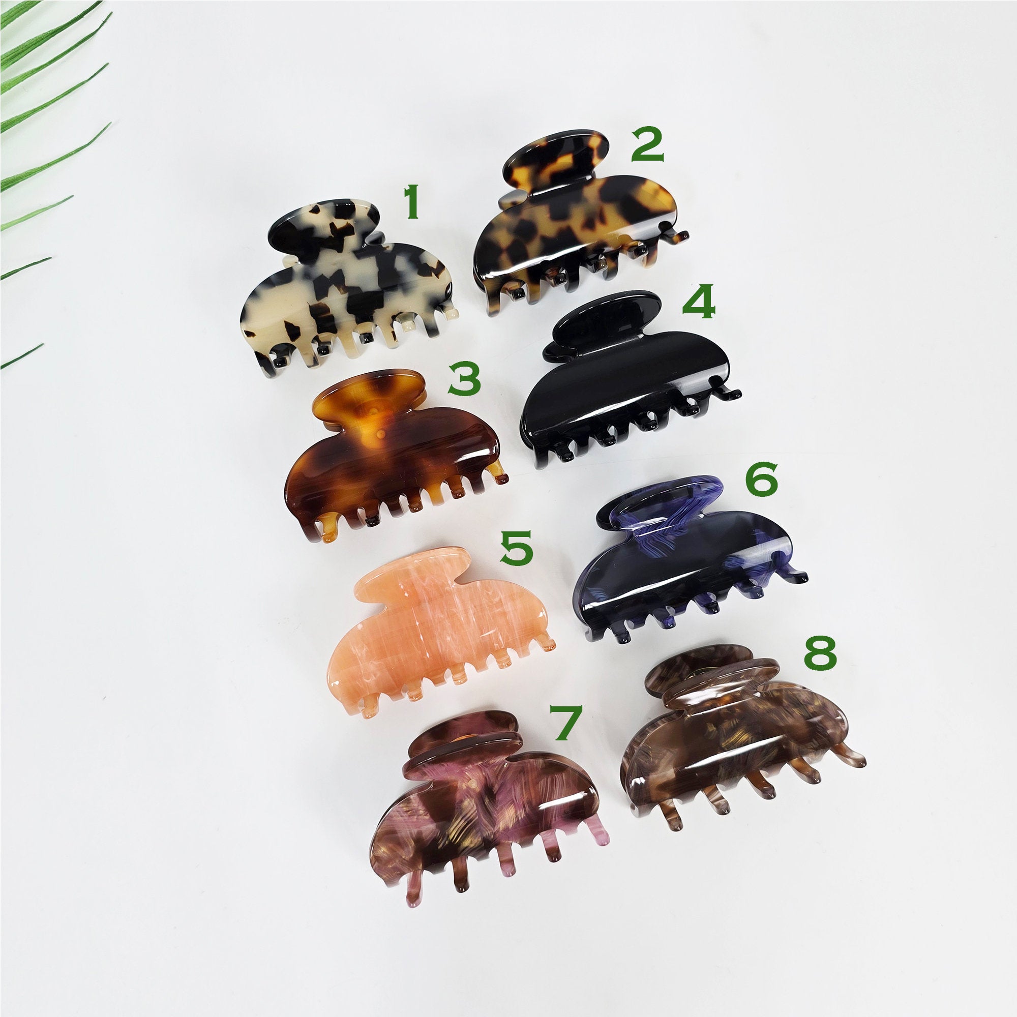 Luxurious Simple Half Moon Half-Tie Hair Claw Clip (2.4 Inch) / Tortoise Shell French Hair Claw / Hair Barrette for Woman