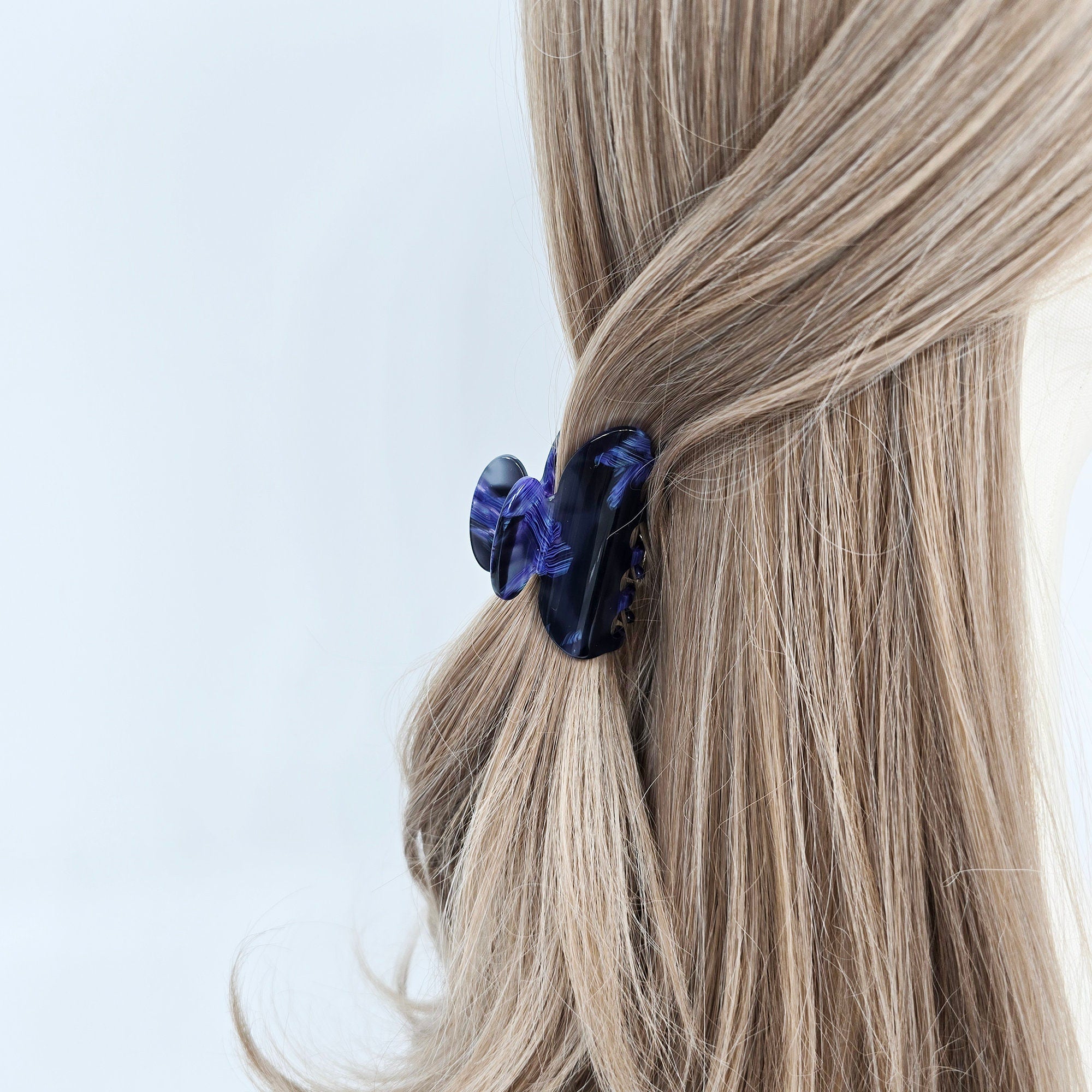 Luxurious Simple Half Moon Half-Tie Hair Claw Clip (2.4 Inch) / Tortoise Shell French Hair Claw / Hair Barrette for Woman