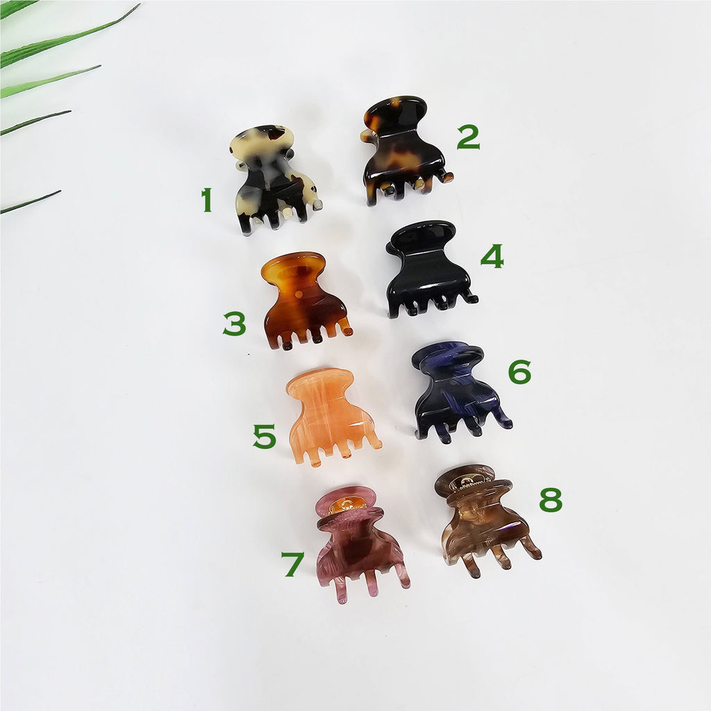 Luxurious Sally Point Hair Claw Clip (1.2 Inch) / Cute Tortoise Shell French Hair Pin / Small Hair Clips