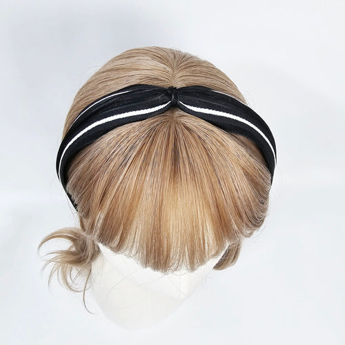 Black Grace Knot Wide Headband (1.6 Inch) / Simple Hair Turban / Hair Bandana for Woman