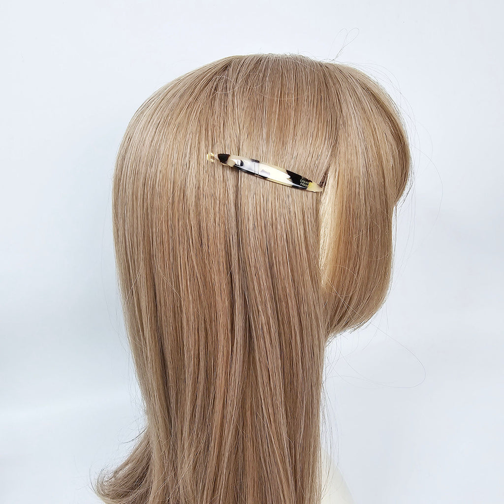 Leopard Long Oval Round Hair Stick Hairpin (2.6 Inch) / Cute Tortoise Shell French Hair Pin / Hair Accessory for Woman