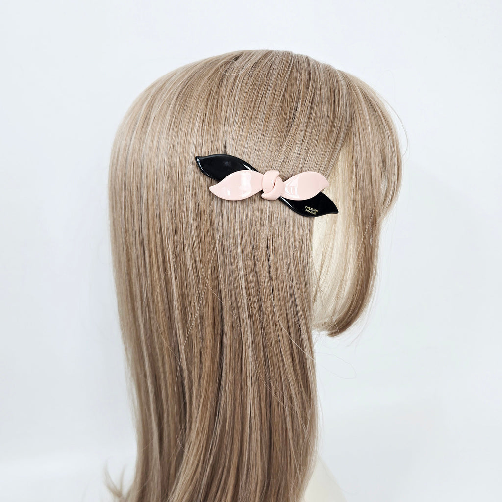 New Color Double Wave Ribbon Side Hair Clip (3.7 Inch) / Elegance Leopard French Hair Pin / Hair Accessory for Woman / Automatic Hair Clip