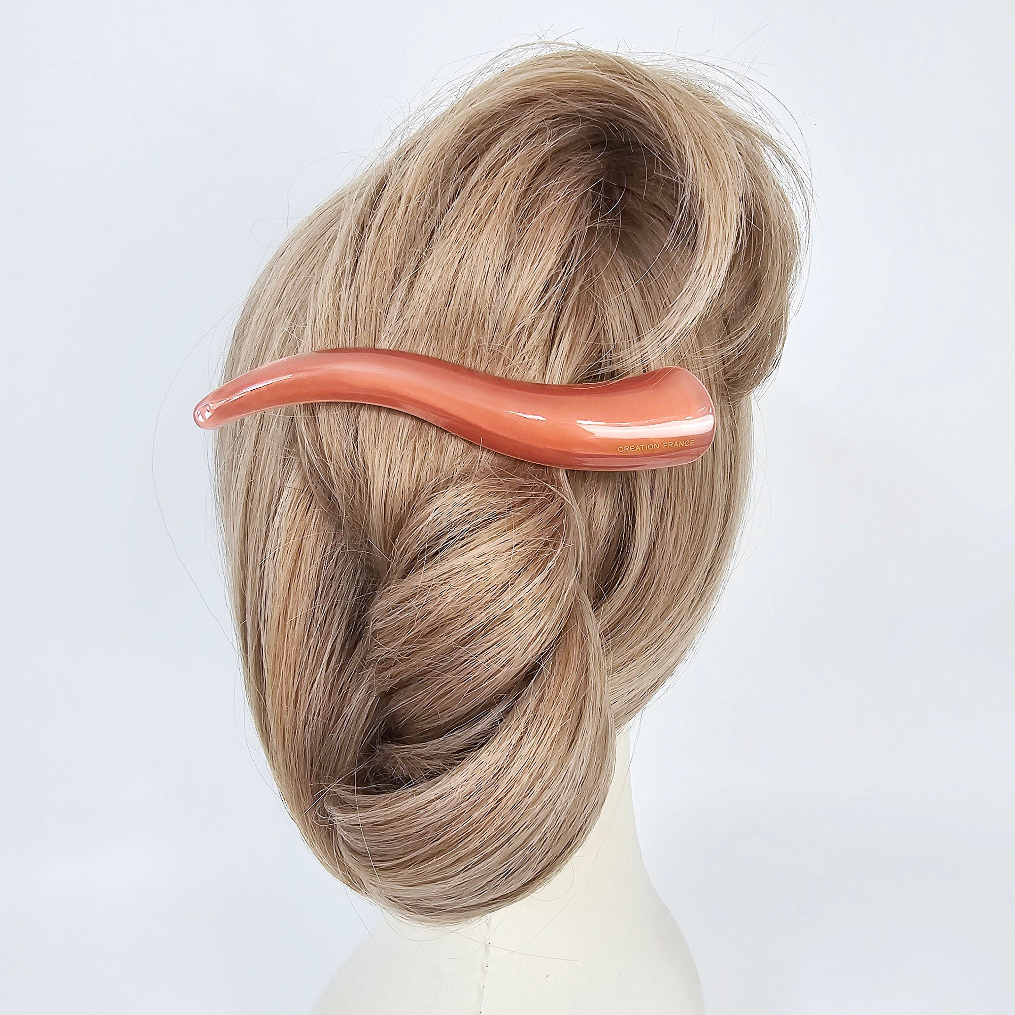 Leopard Pure Color Curve Line Long Claw Clip (4.7 Inch) / Elegance French Hair Pin / Hair Barrette for Woman / Alligator Hair Clip