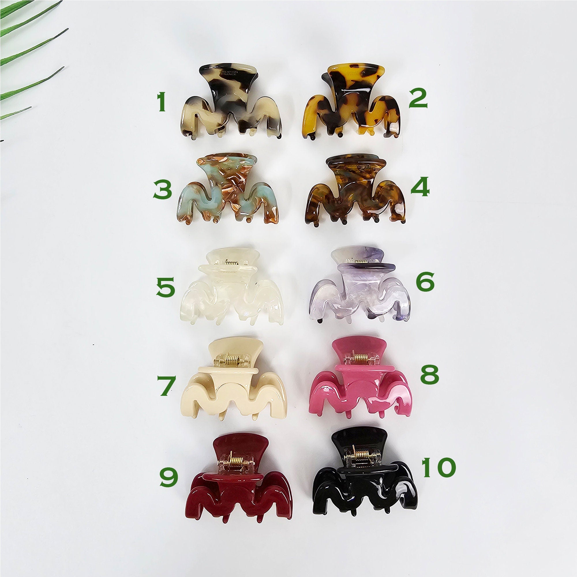 Zigzag Half-Up Small Point Hair Claw Clip (1.9 Inch) / Cute Tortoise Shell French Hair Pin / Small Hair Clips