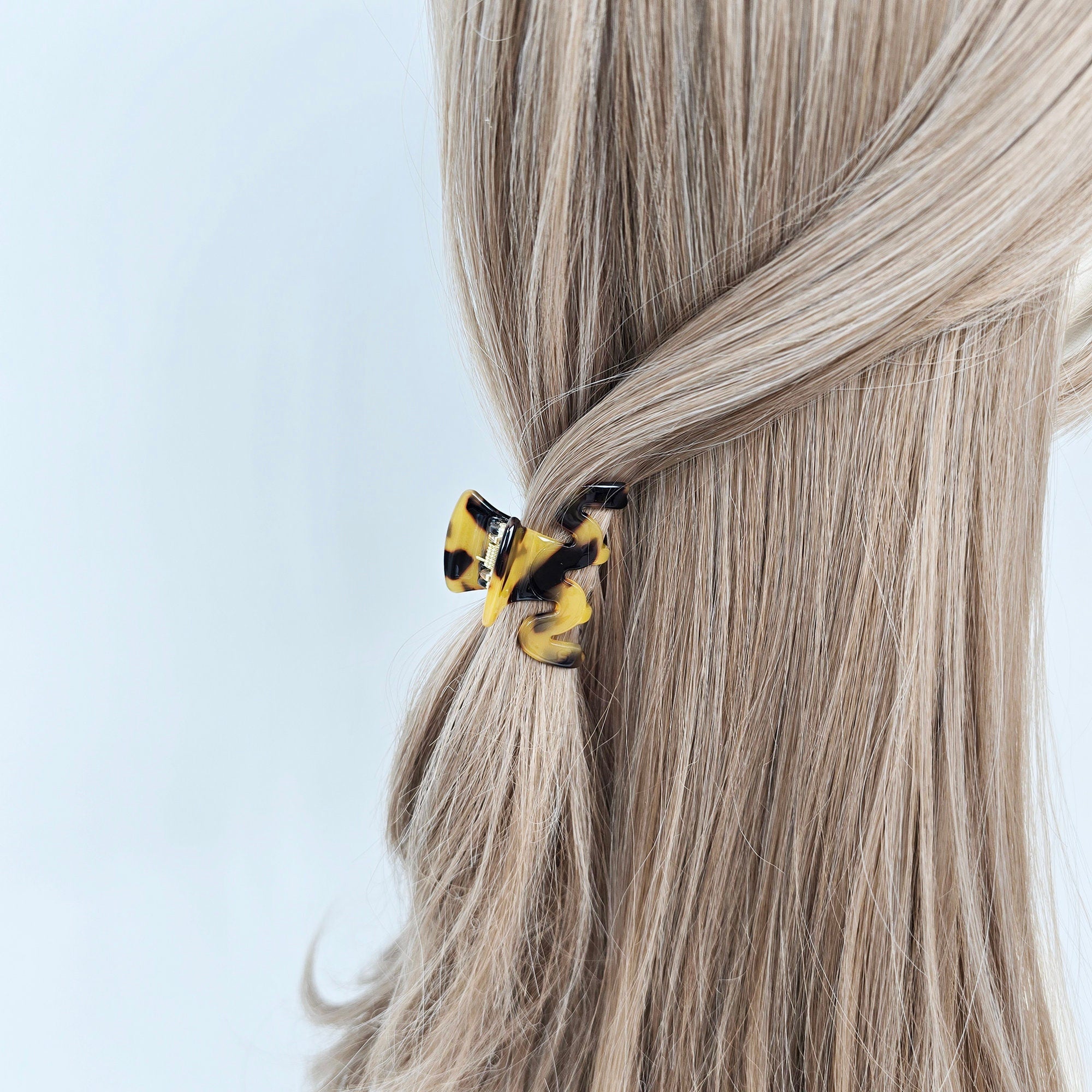 Zigzag Half-Up Small Point Hair Claw Clip (1.9 Inch) / Cute Tortoise Shell French Hair Pin / Small Hair Clips