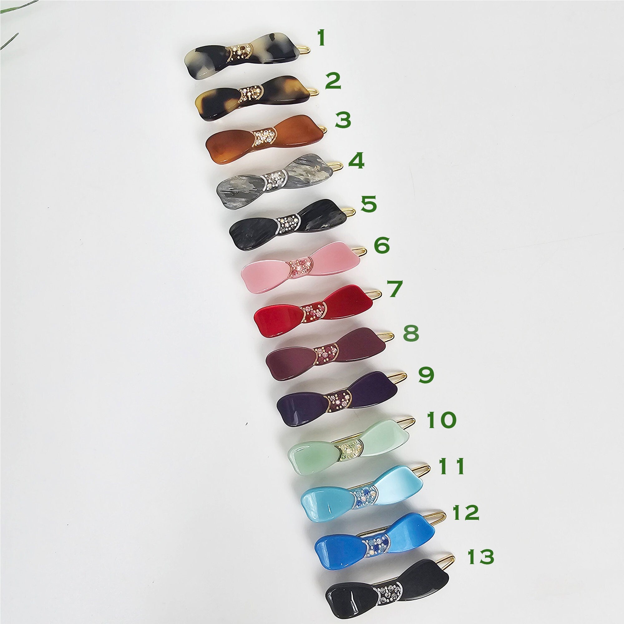 Cute Ribbon Extra Mini Bobby Pin (1.6 Inch) / Pure Color Small French Hair Pin / Hair Accessory for Woman / Snap Clip for Thin Hair