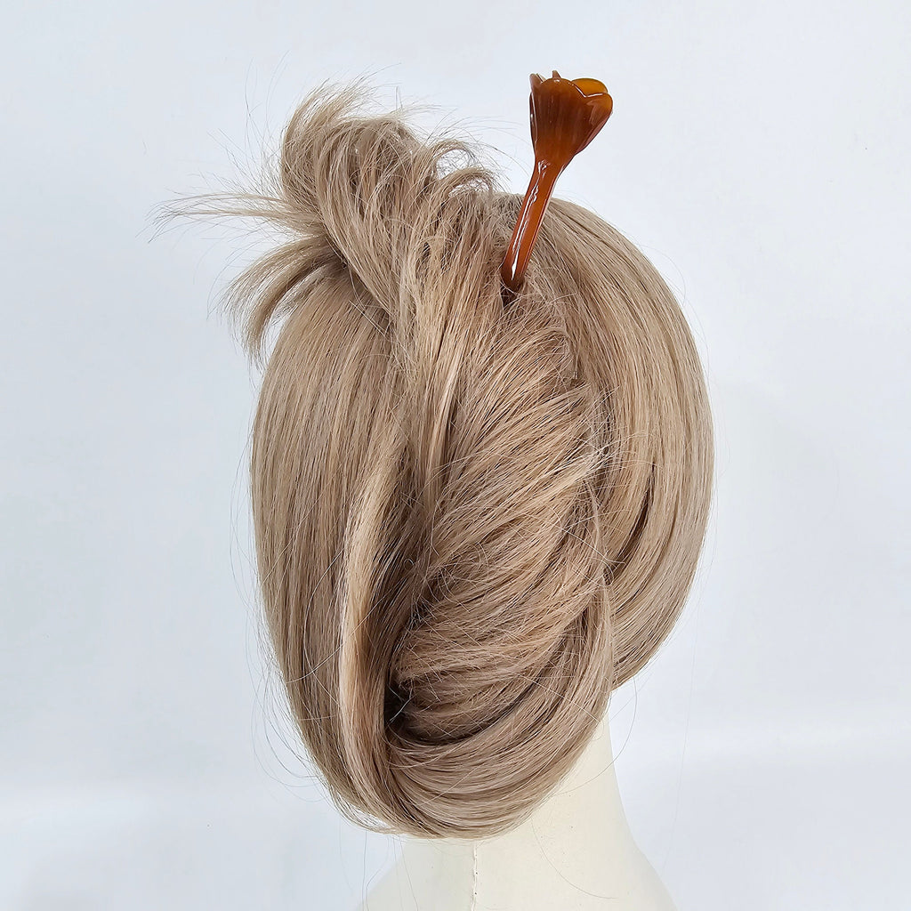 Blooming Rose Small Flower Updo Hair Stick (6.9 Inch) / Vintage Leopard French Hair Pin / Hair Fork for Thick Hair