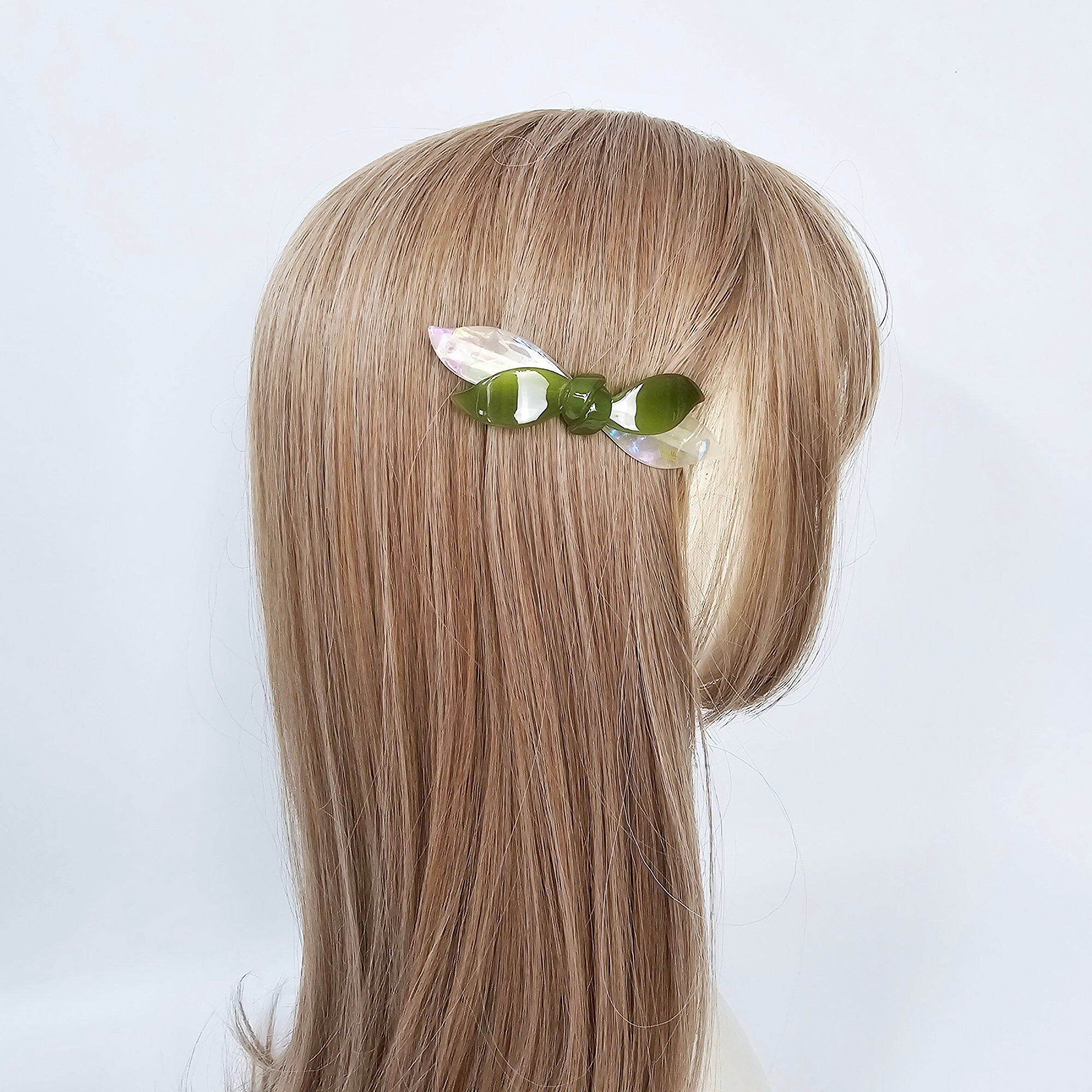 New Color Double Wave Ribbon Side Hair Clip (3.7 Inch) / Elegance Leopard French Hair Pin / Hair Accessory for Woman / Automatic Hair Clip