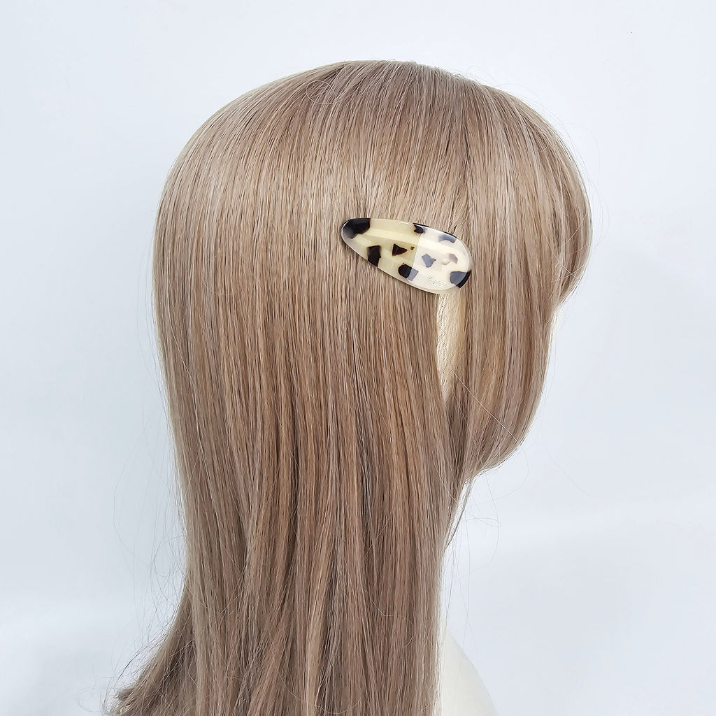 Simple Flat Round Triangle Hair Clip (2.2 Inch) / Tortoise Marble Hairgrip Barrette / French Hair Pin / Tic Tac Hair Clip Pin