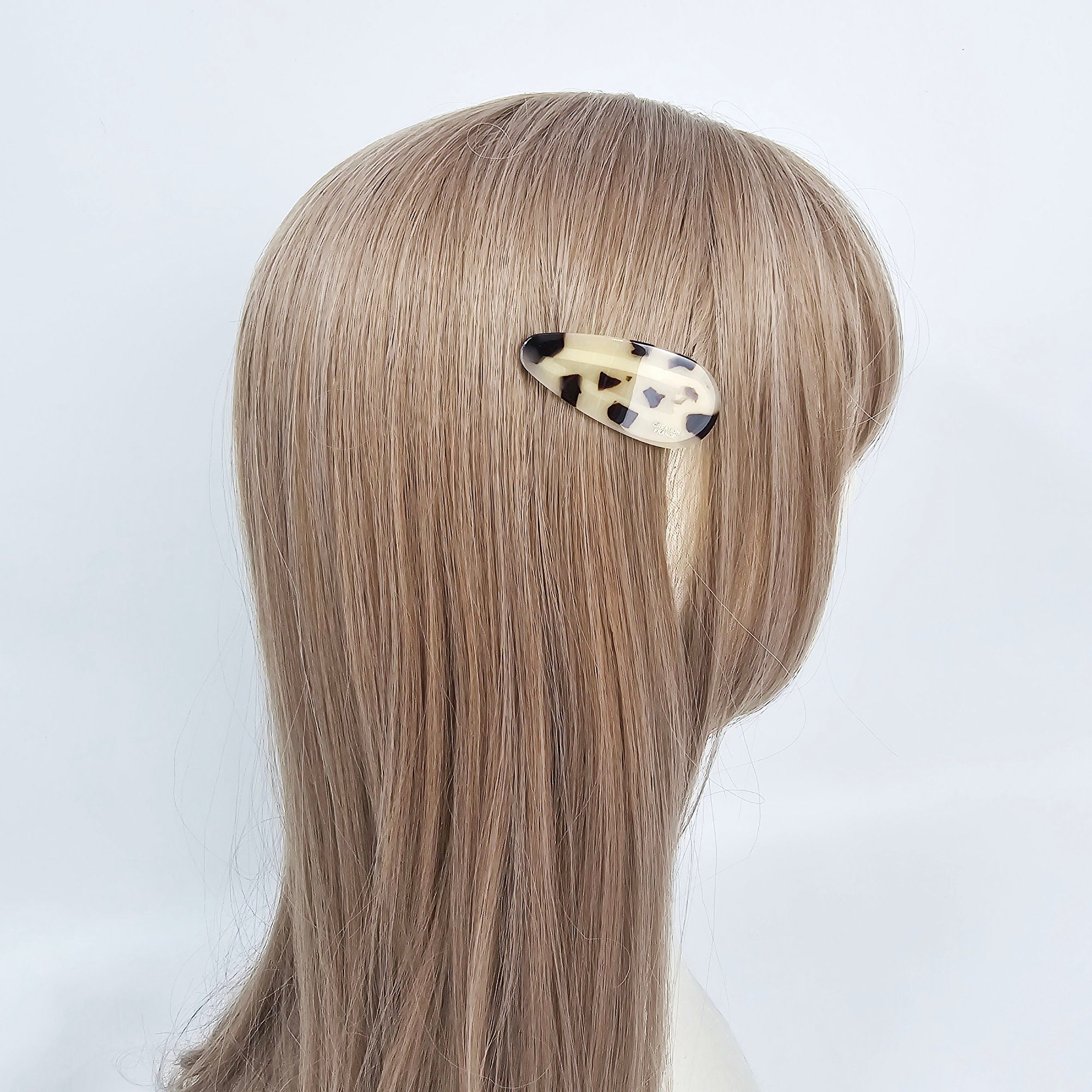 Simple Flat Round Triangle Hair Clip (2.2 Inch) / Tortoise Marble Hairgrip Barrette / French Hair Pin / Tic Tac Hair Clip Pin