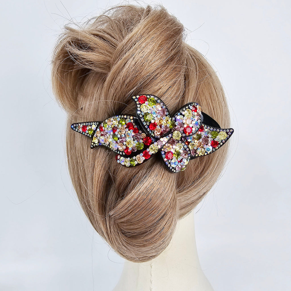 High Quality Crystal Big Clip Updo Hair Claw (5.1 Inch) / Elegance French Hair Pin / Hair Barrette for Woman