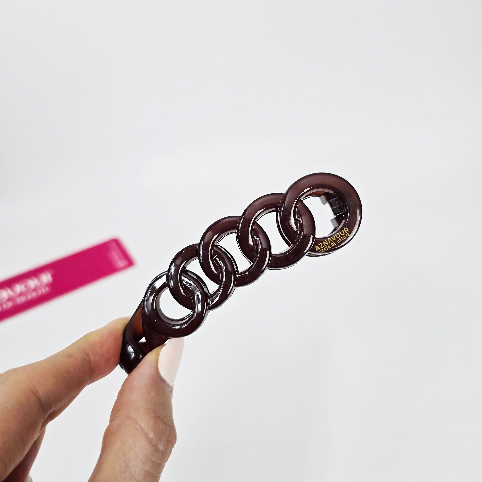 Luxurious Full Round Chain Banana Clip (3.9 Inch) / Tortoise Shell Hair Comb Barrette / Clincher Comb Hair Accessory