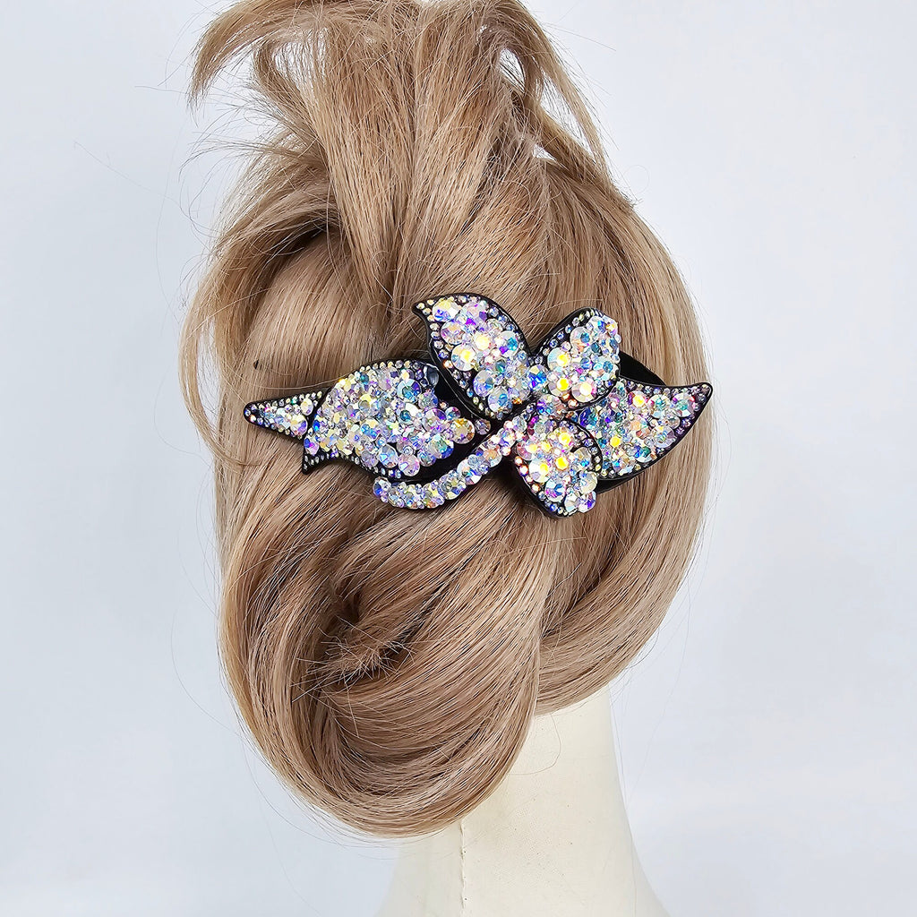 High Quality Crystal Big Clip Updo Hair Claw (5.1 Inch) / Elegance French Hair Pin / Hair Barrette for Woman