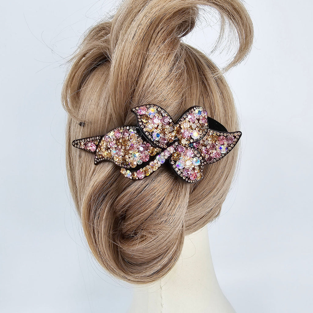 High Quality Crystal Big Clip Updo Hair Claw (5.1 Inch) / Elegance French Hair Pin / Hair Barrette for Woman