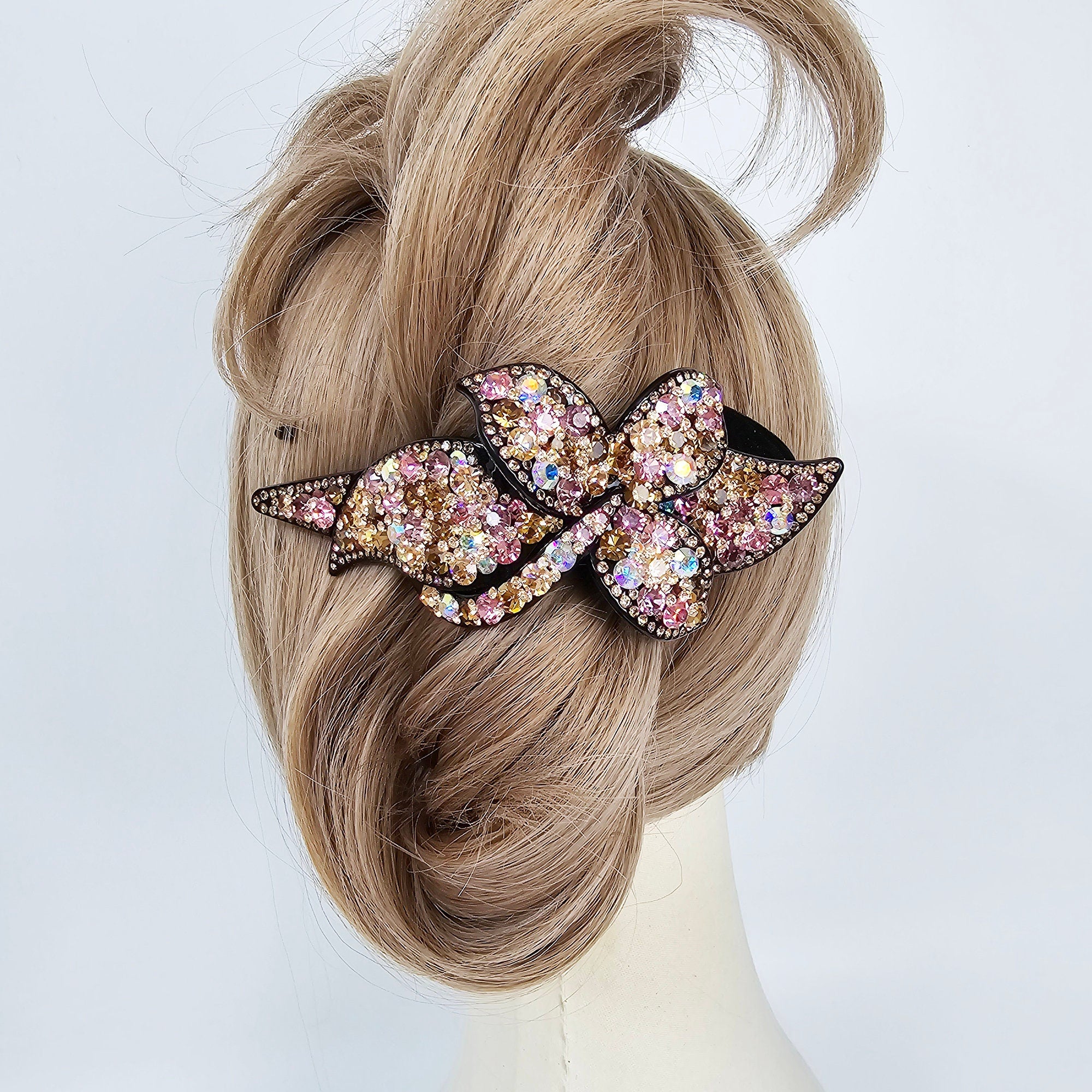 High Quality Crystal Big Clip Updo Hair Claw (5.1 Inch) / Elegance French Hair Pin / Hair Barrette for Woman