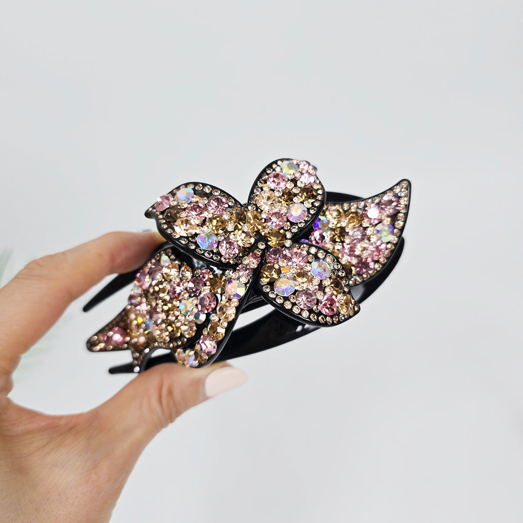High Quality Crystal Big Clip Updo Hair Claw (5.1 Inch) / Elegance French Hair Pin / Hair Barrette for Woman