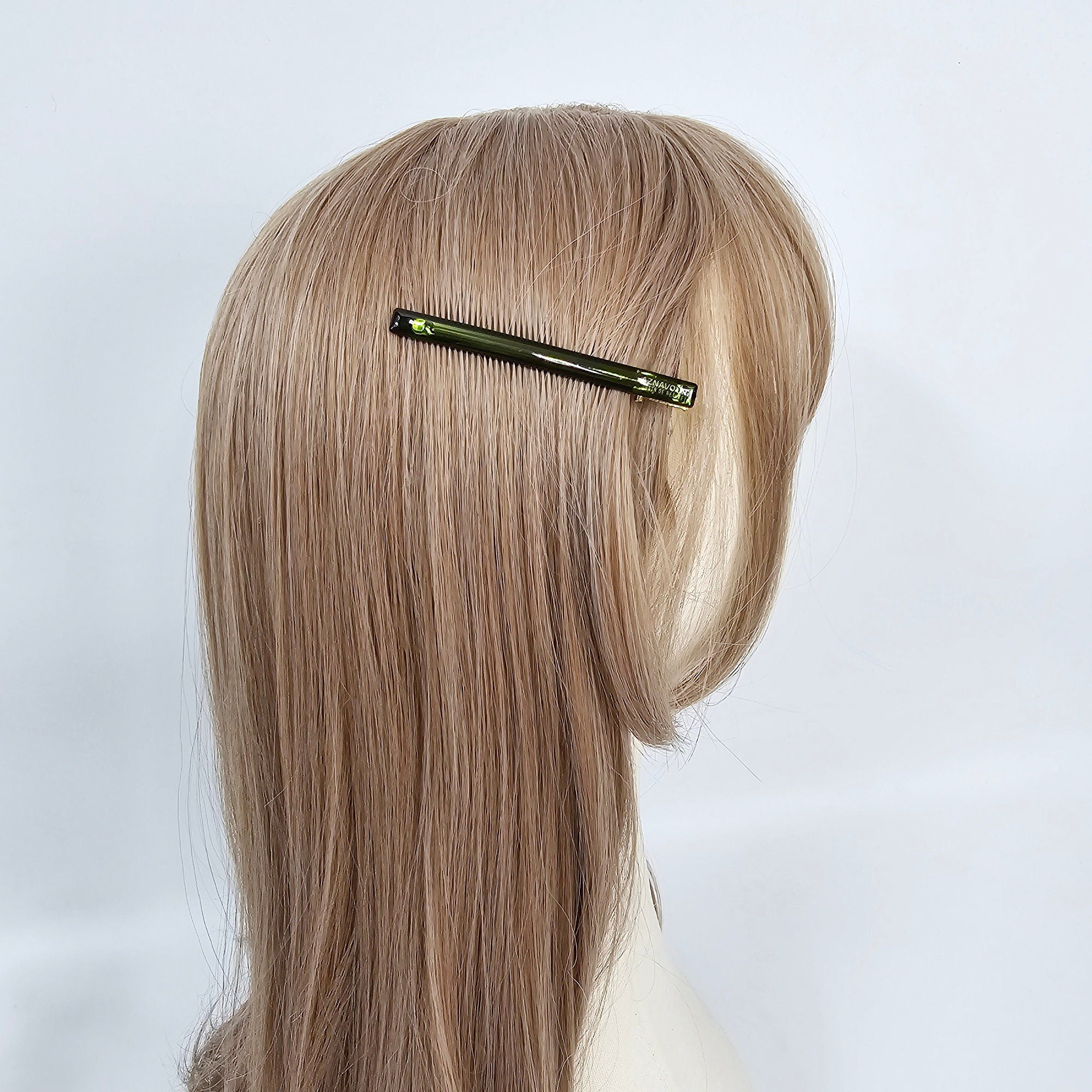 Luxurious Clear Slim Straight Side Hair Claw (3.1 Inch) / Elegance French Hair Pin / Hair Barrette for Woman