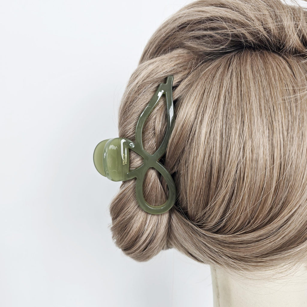Luxurious Tailed Ribbon Updo Hair Claw (4.3 Inch) / Elegance French Hair Pin / Hair Barrette for Woman