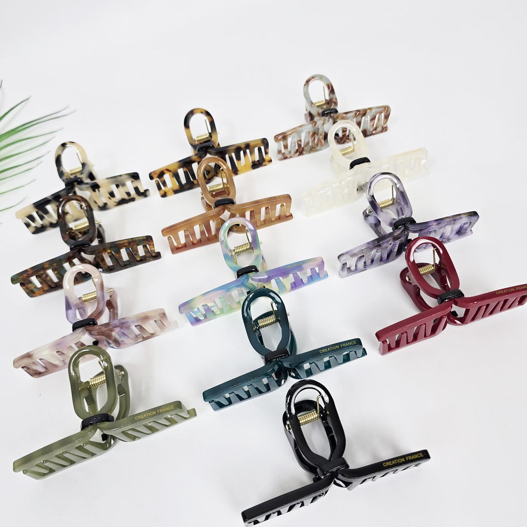 Cellulose Acetate Twisted Loop Hair Claw Clip Tortoise Shell Pattern Minimalist Accessories for Women