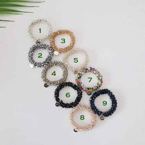 Bling Glass Beads Pendant Hair Tie / Small Ponytail Holder / Hair Accessory for Woman