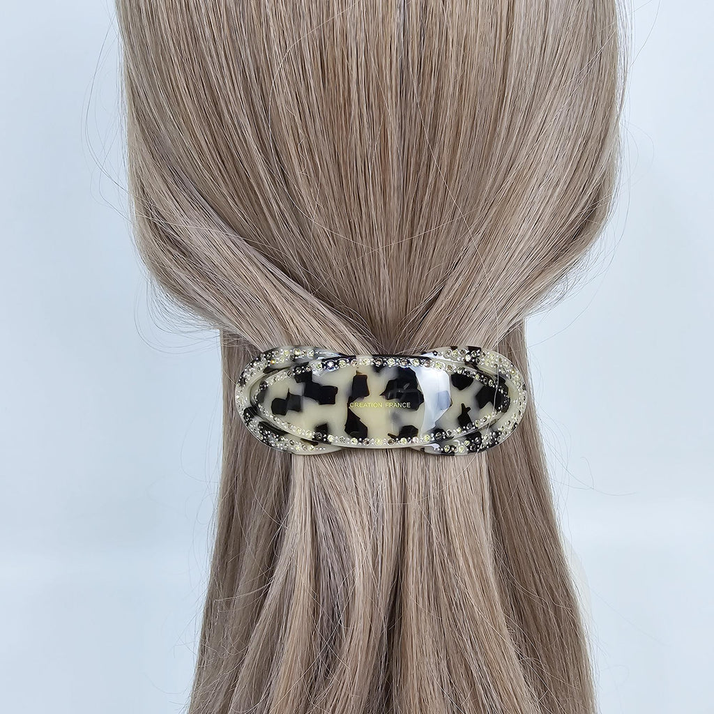 Luxurious Glam Cubic Hair Clip (3.9 Inch) / Elegance French Hair Pin / Hair Barrette for Woman