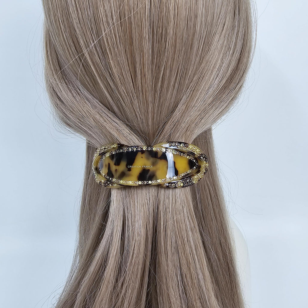 Luxurious Glam Cubic Hair Clip (3.9 Inch) / Elegance French Hair Pin / Hair Barrette for Woman