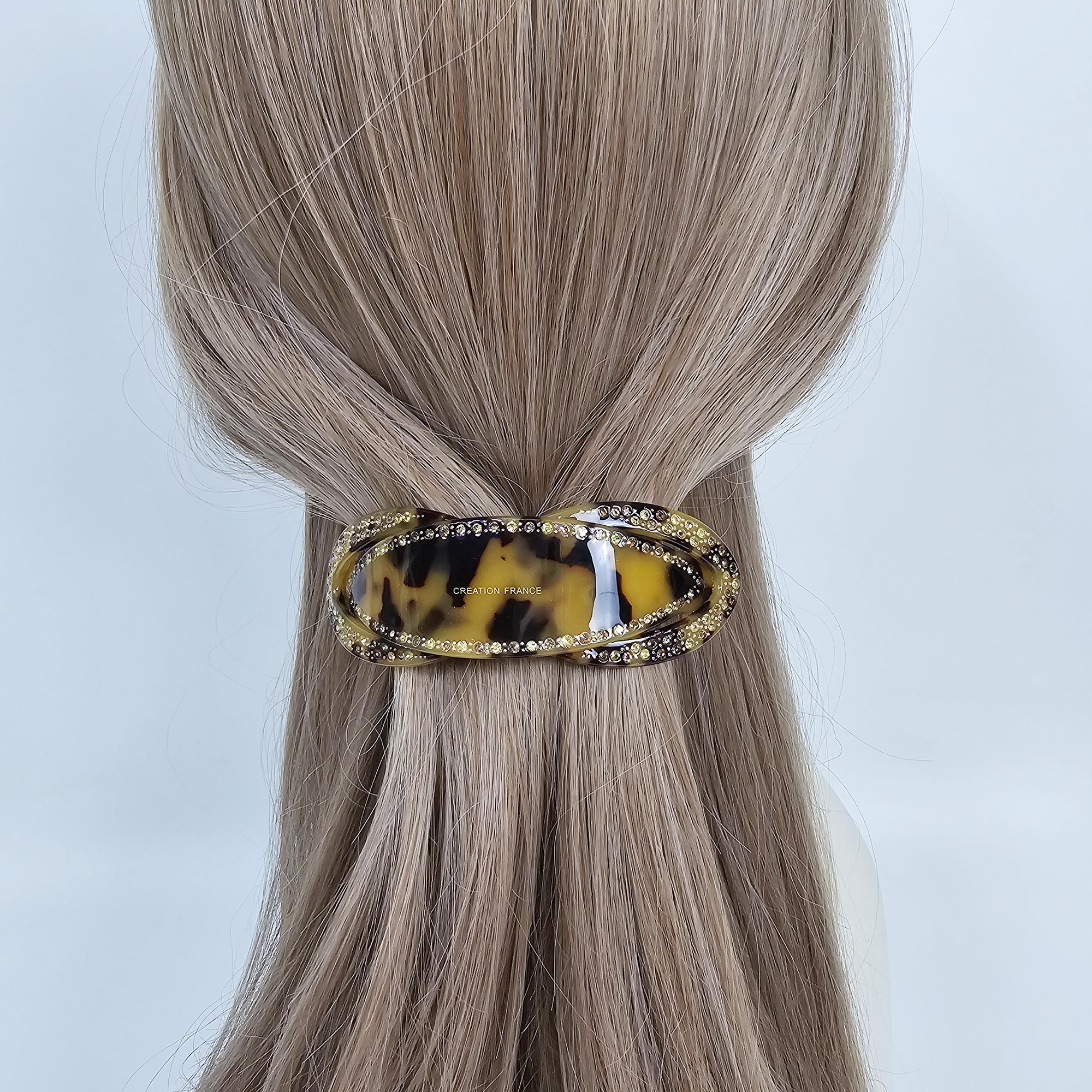 Luxurious Glam Cubic Hair Clip (3.9 Inch) / Elegance French Hair Pin / Hair Barrette for Woman