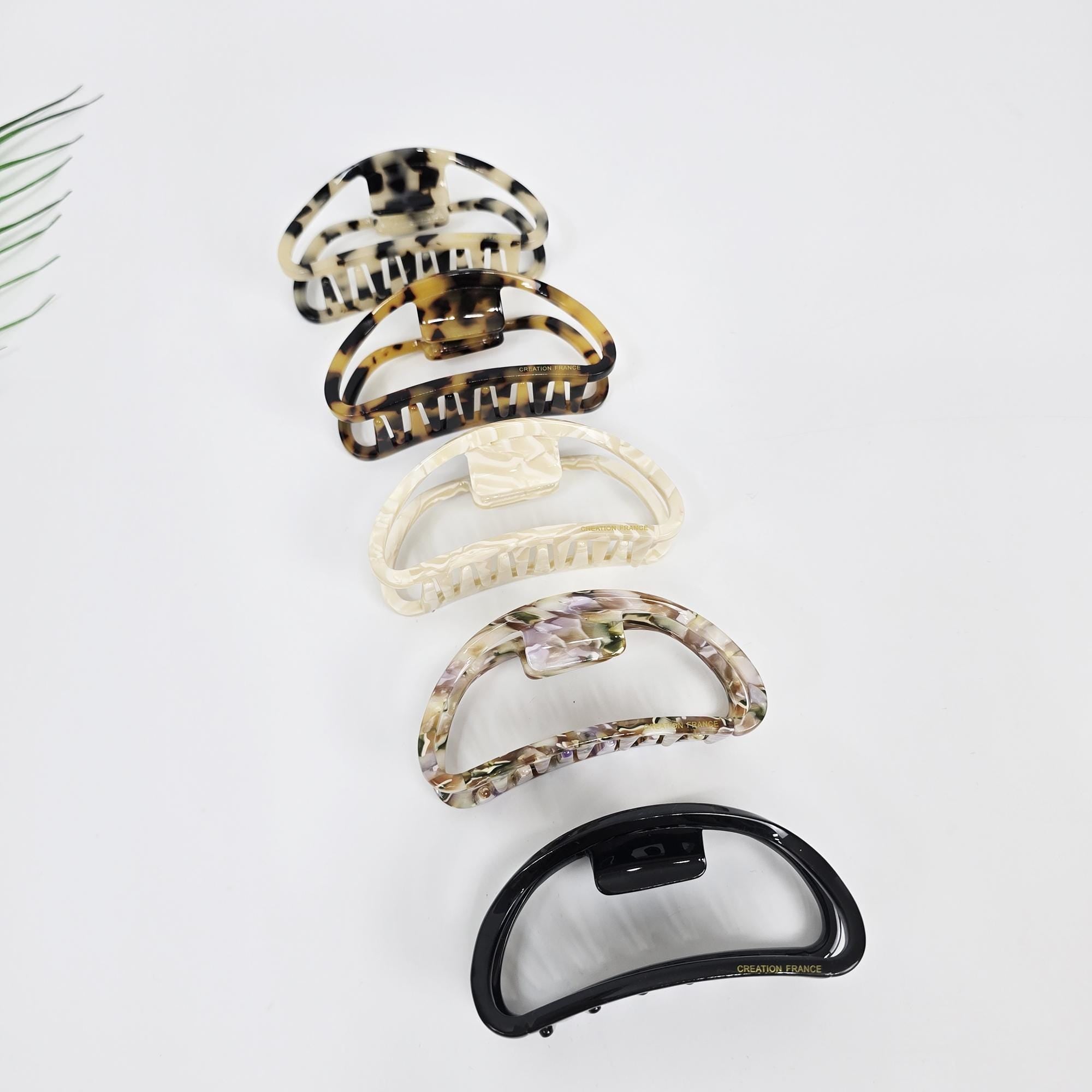 Cellulose Acetate Half Moon Hair Claw Clip Tortoise Shell Pattern Minimalist Accessories for Women