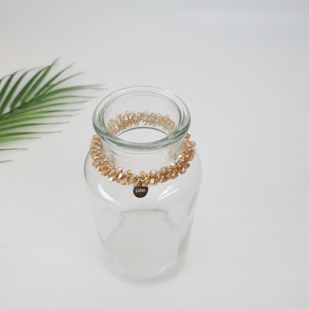 Bling Glass Beads Pendant Hair Tie / Small Ponytail Holder / Hair Accessory for Woman