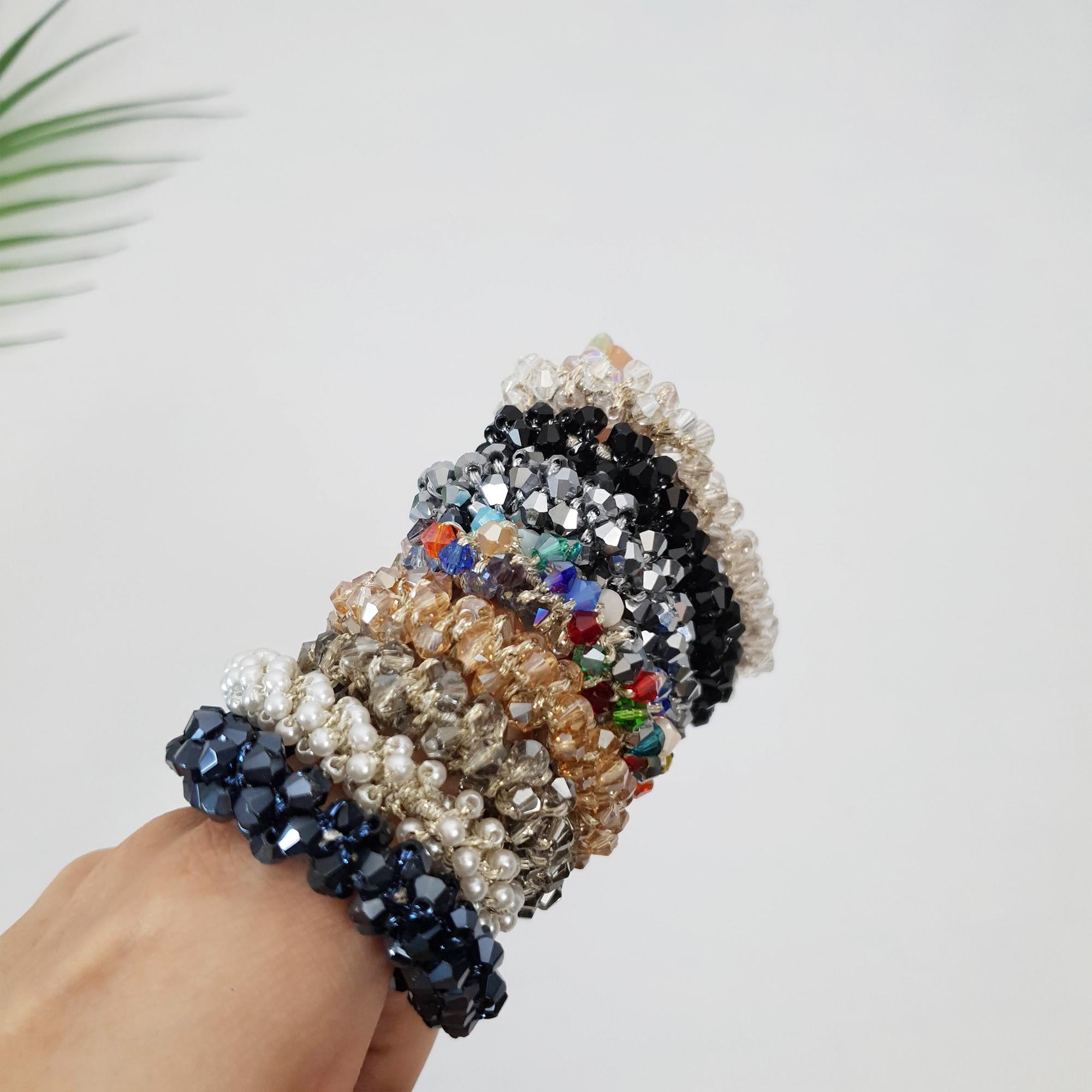 Bling Glass Beads Pendant Hair Tie / Small Ponytail Holder / Hair Accessory for Woman