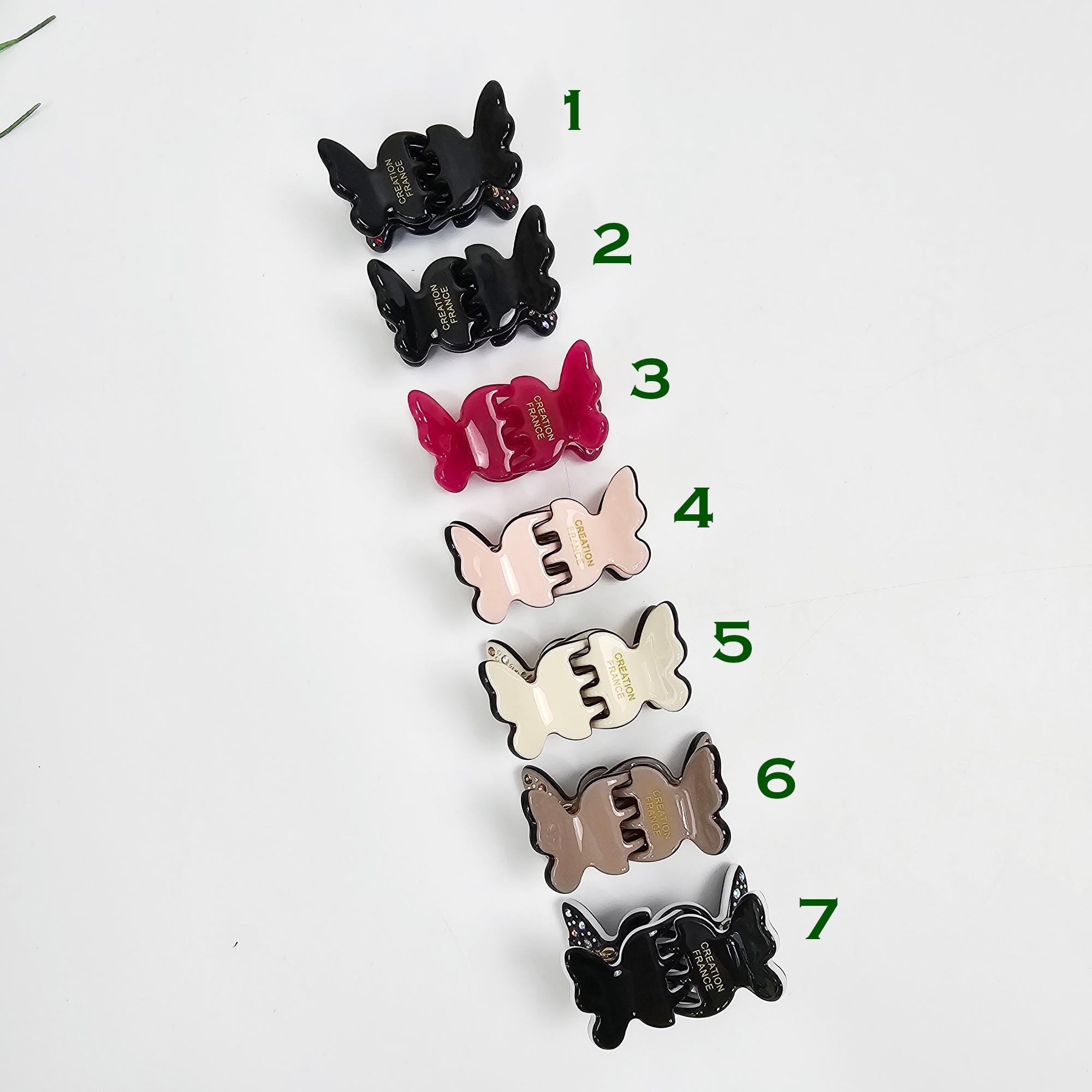 New Color Kelsey Cubic Butterfly Mini Hair Claw Clip (2 Pieces in 1 Set)/ Vivid Color French Pin / Alligator Hair Clip for Woman