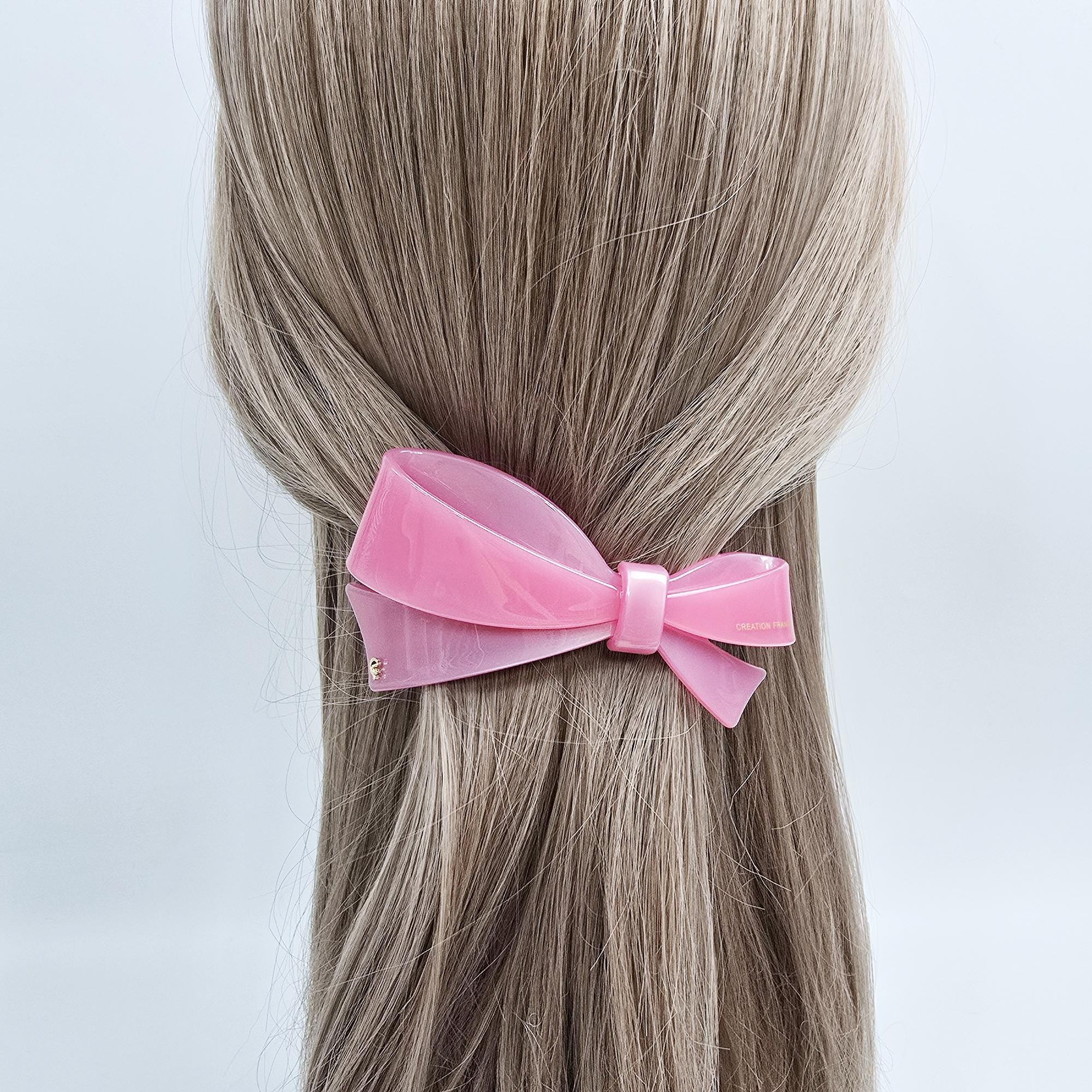 Glossy Leopard Large Ribbon Hair Bobby Pin (4.1 Inch) / Elegance Leopard French Hair Pin / Automatic Hair Clip