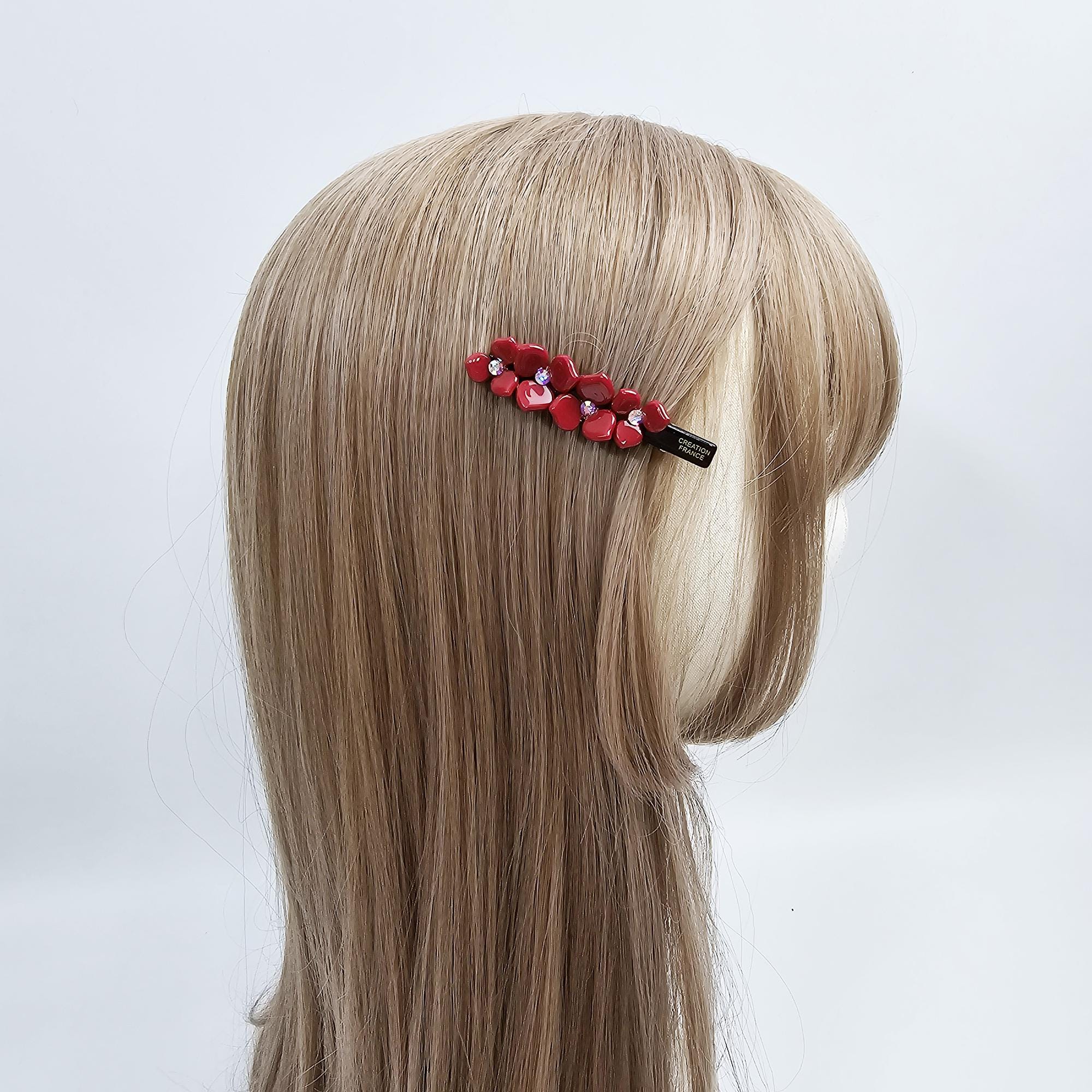 New Color Cubic Point Flower Mini Hair Claw Clip (2.8 Inch) / Vivid Color French Pin / Alligator Hair Clip for Woman