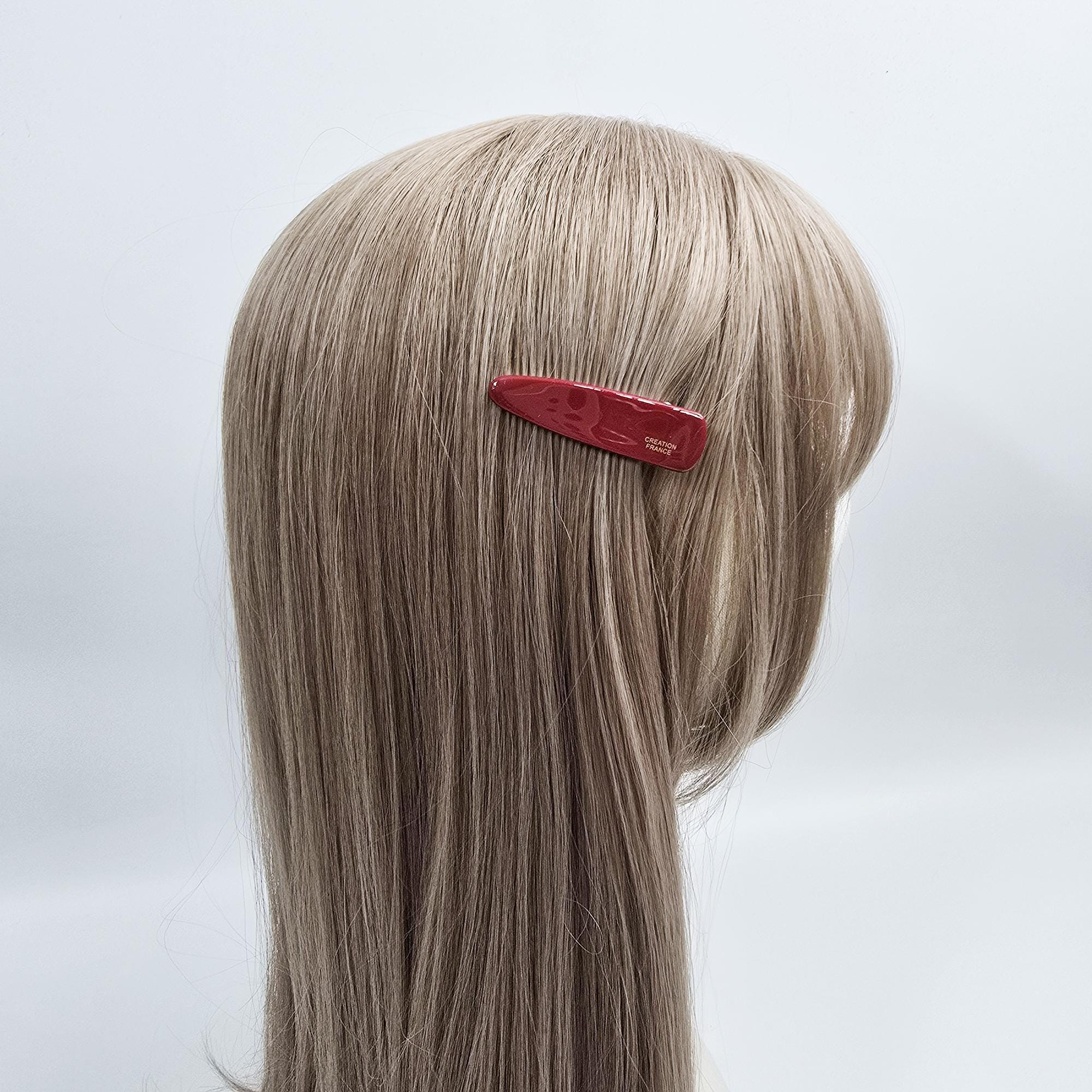 Mini Slim Triangle Barrette Hair Claw Clip (2.2 Inch) / Vivid Color French Pin / Alligator Hair Clip for Woman