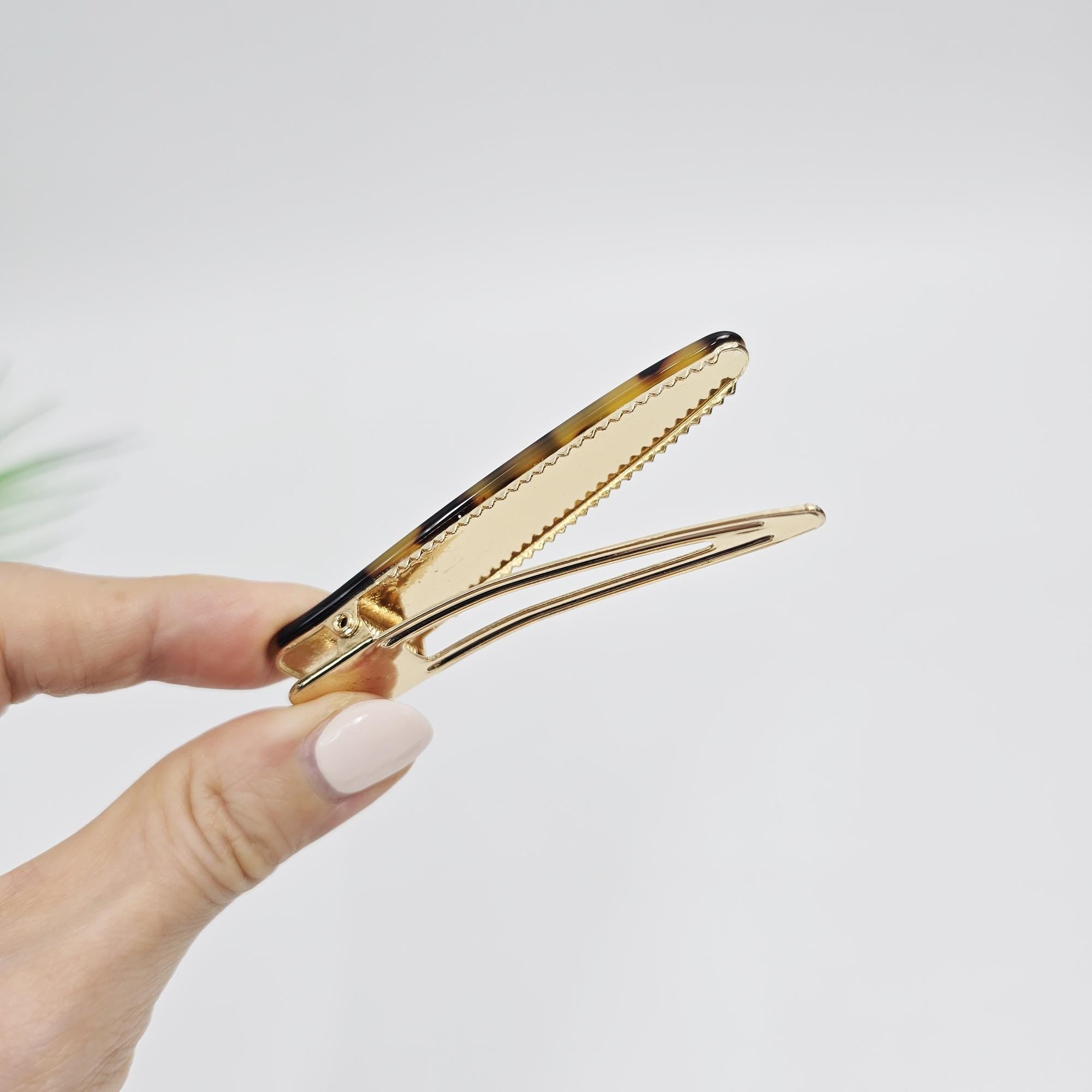 Long Slim Triangle Barrette Hair Claw Clip (3.0 Inch) / Vivid Color French Pin / Alligator Hair Clip for Woman