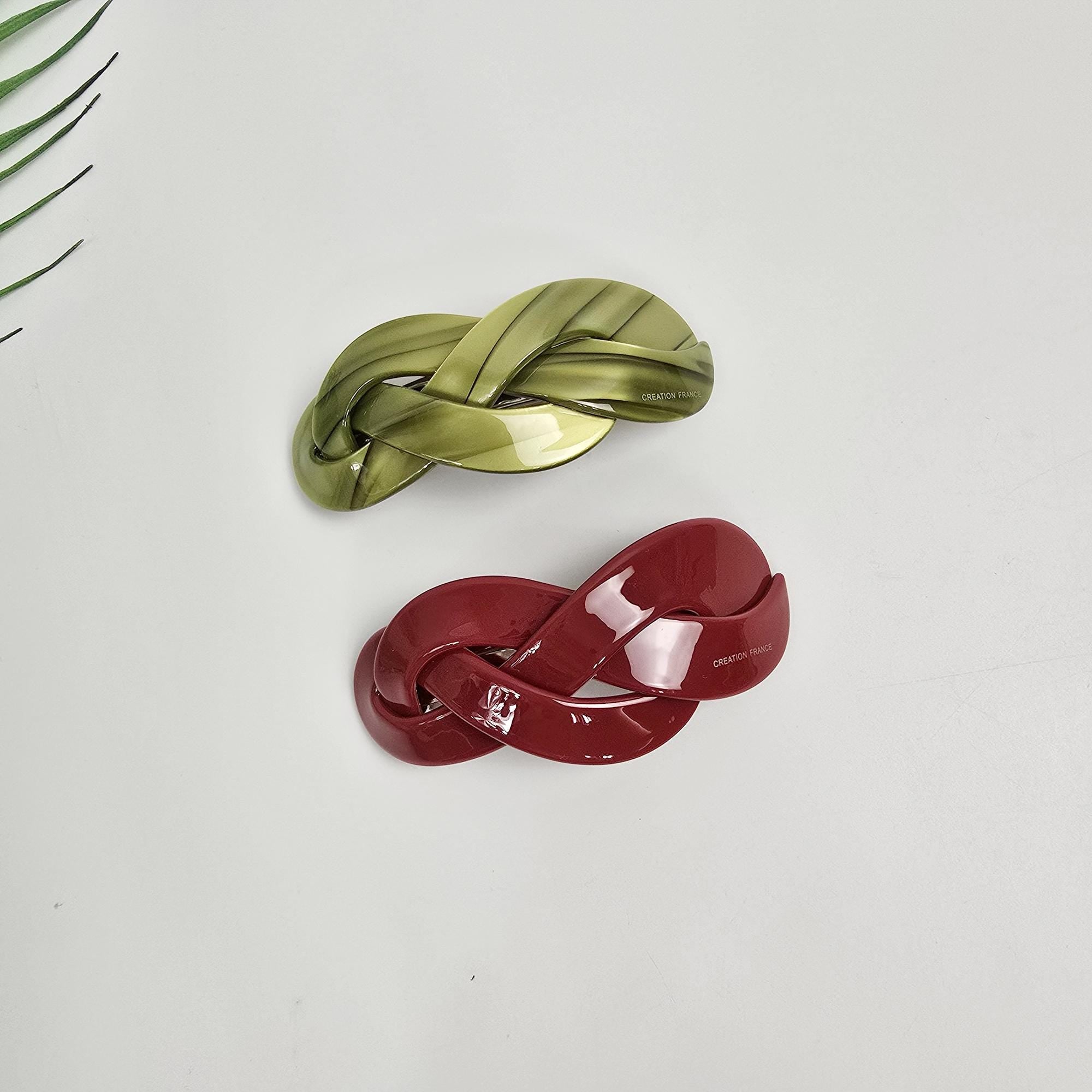 Triple Twist Curve Hair Clip for Half-Up or Full-Up Styles (3.5 Inch) / Elegance French Hair Pin / Automatic Hair Clip