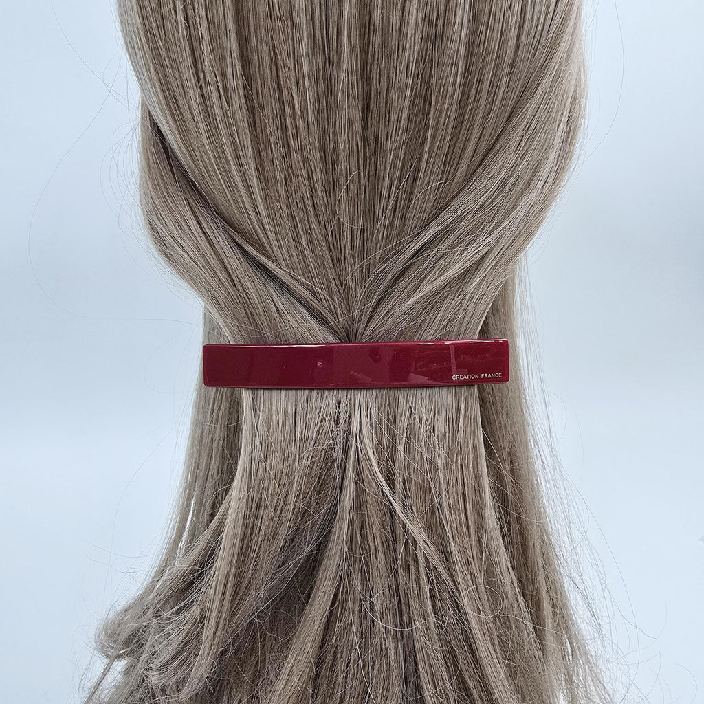 Simple Flat Straight Full and Half-Updo Hair Barrette (4.3 Inch) / Elegance Leopard French Hair Pin / Automatic Hair Clip