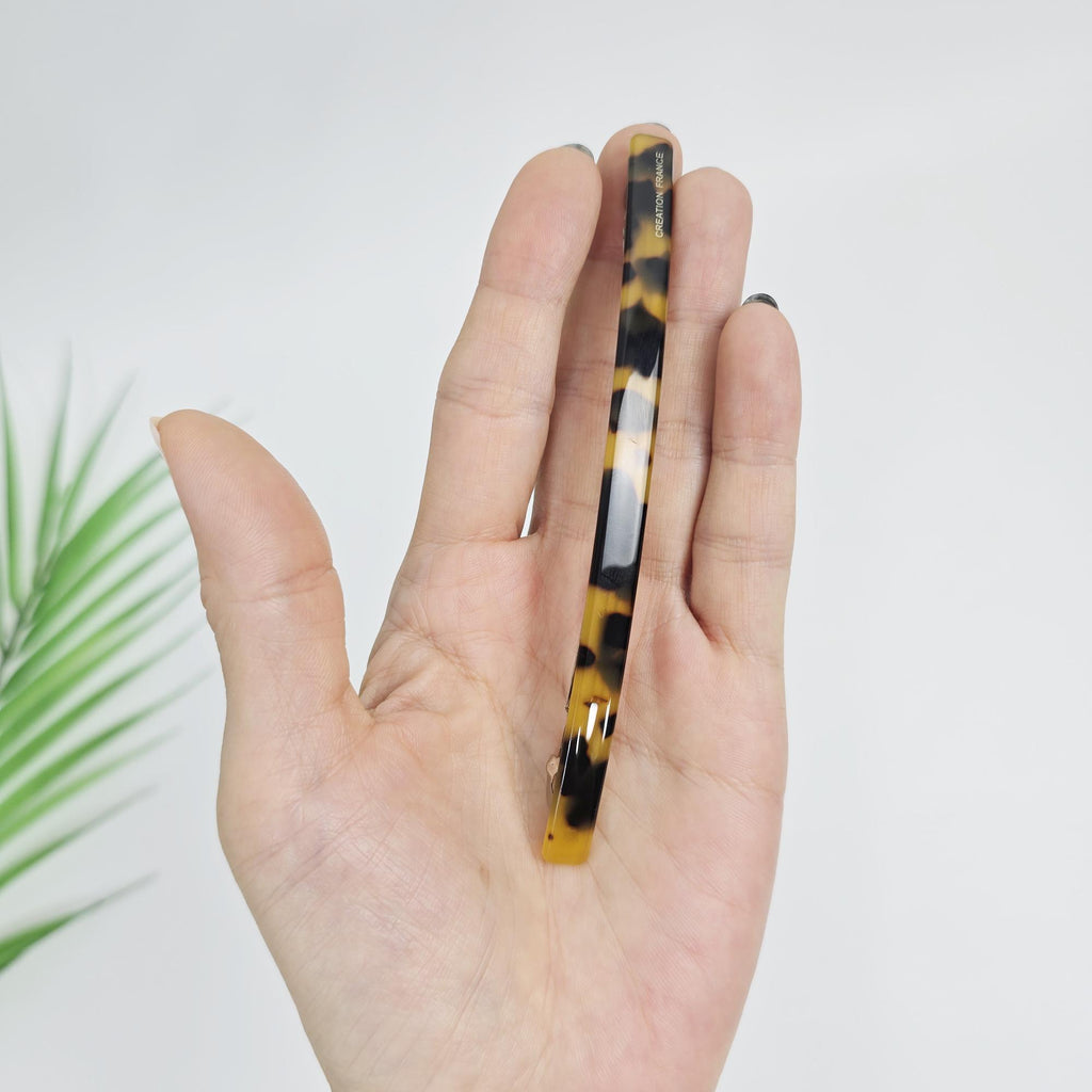 Simple Straight Updo Bobby Pin (4.9 Inch) / Elegance Leopard French Hair Pin / Hair Accessory for Woman / Automatic Hair Clip