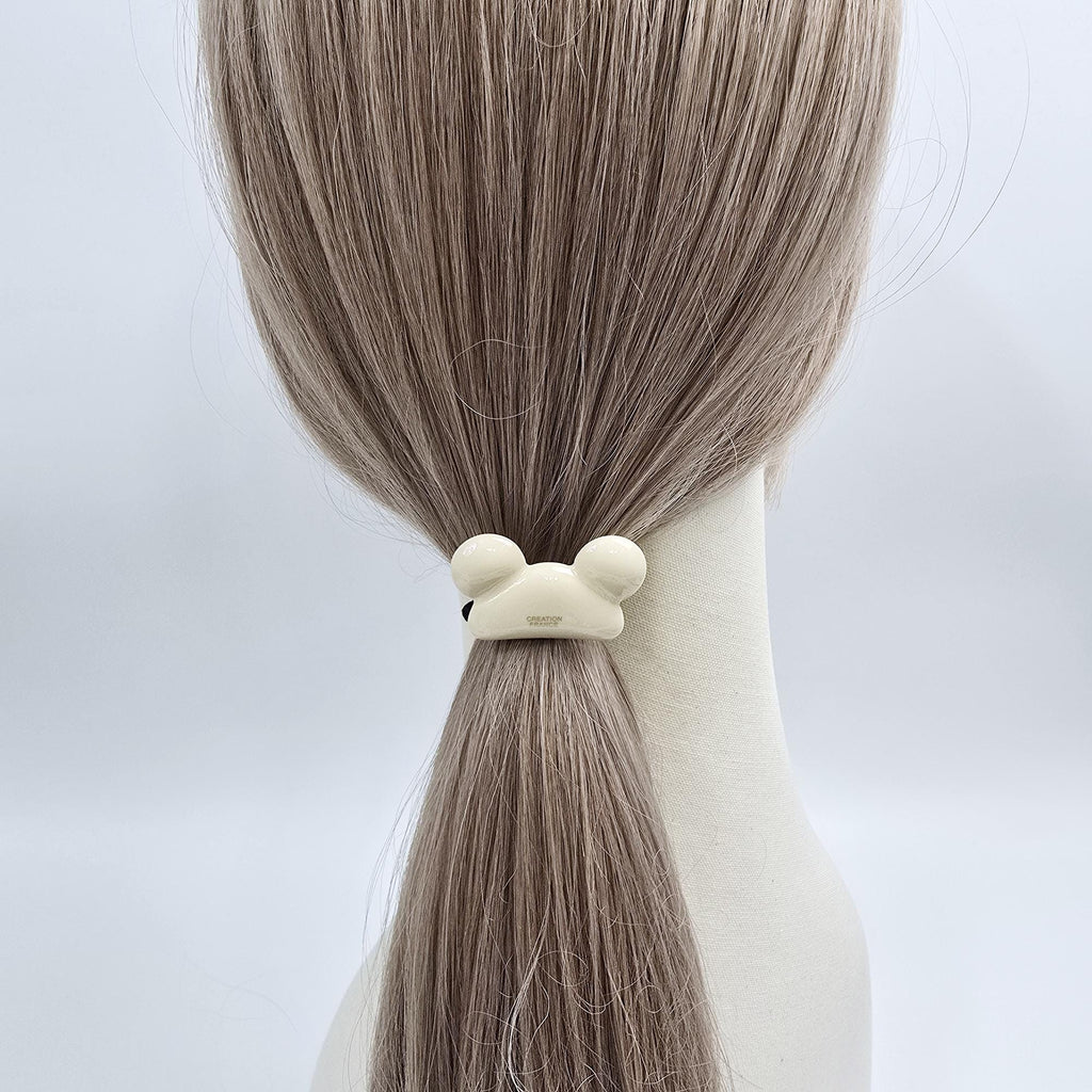 Mickey Mouse Beanie Ponytail Elastic Hair Tie (1.7 Inch) / Simple Cute Ponytail Holder / Hair Accessory for Woman