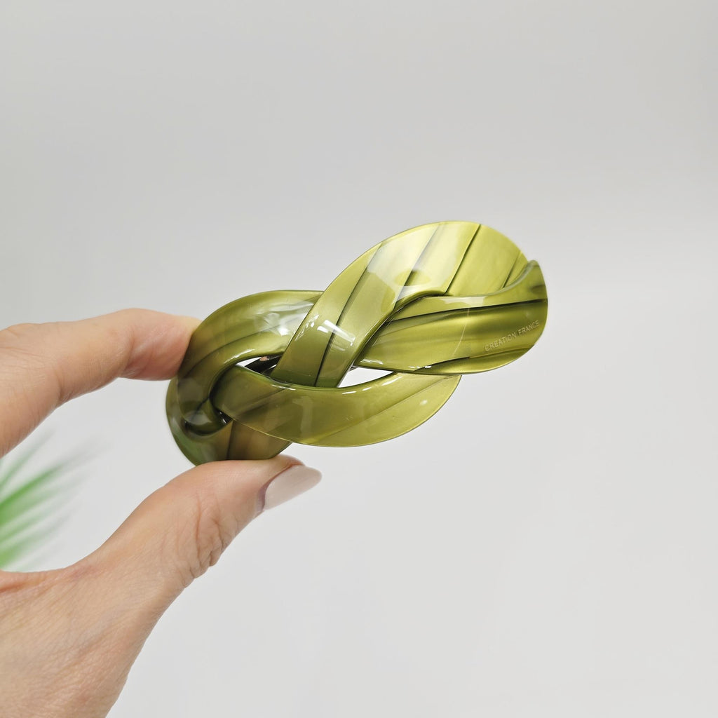 Triple Twist Curve Hair Clip for Half-Up or Full-Up Styles (3.5 Inch) / Elegance French Hair Pin / Automatic Hair Clip