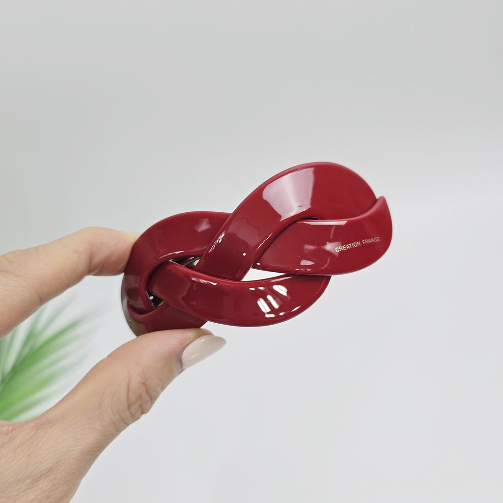 Triple Twist Curve Hair Clip for Half-Up or Full-Up Styles (3.5 Inch) / Elegance French Hair Pin / Automatic Hair Clip
